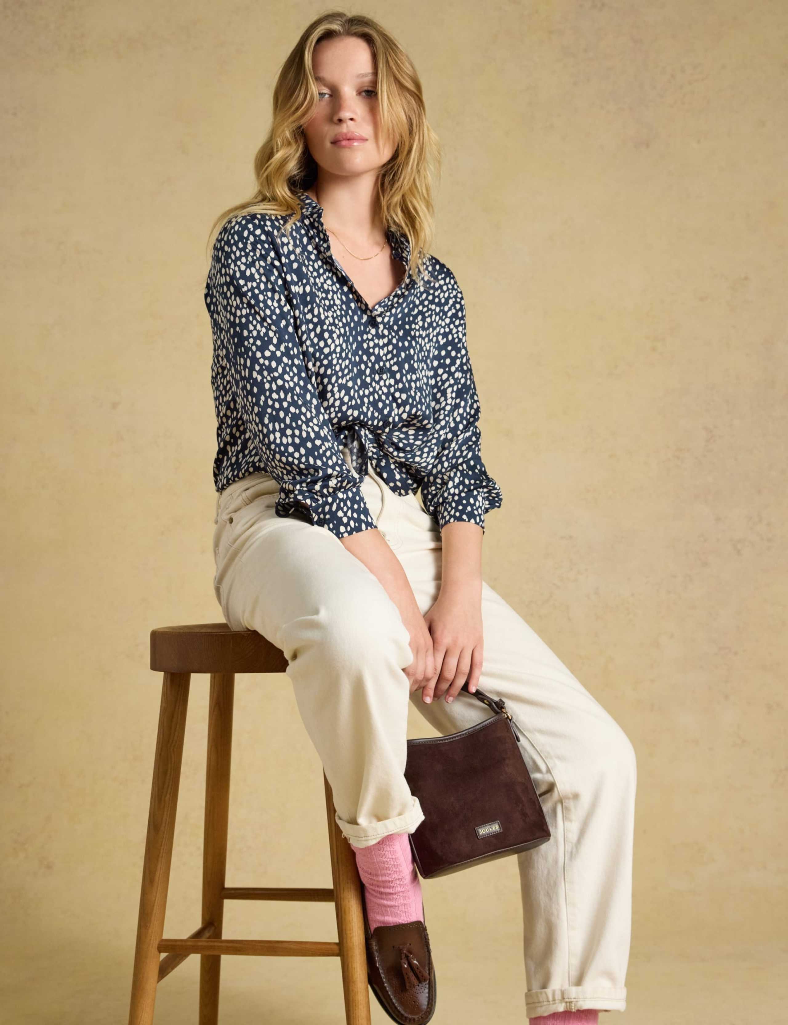 Spot Print Collared Relaxed Shirt 7 of 8