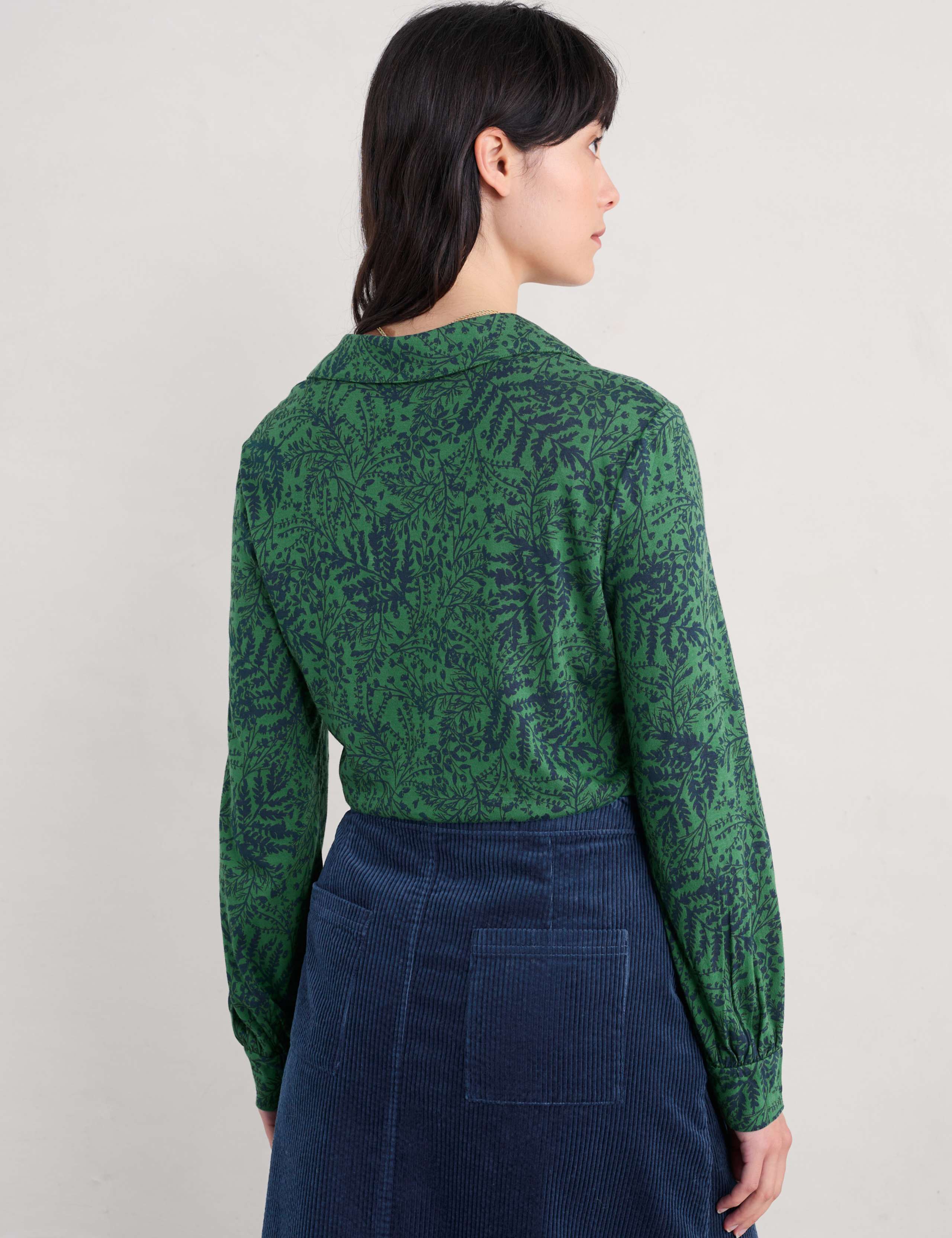 Cotton Modal Blend Collared Top 3 of 4