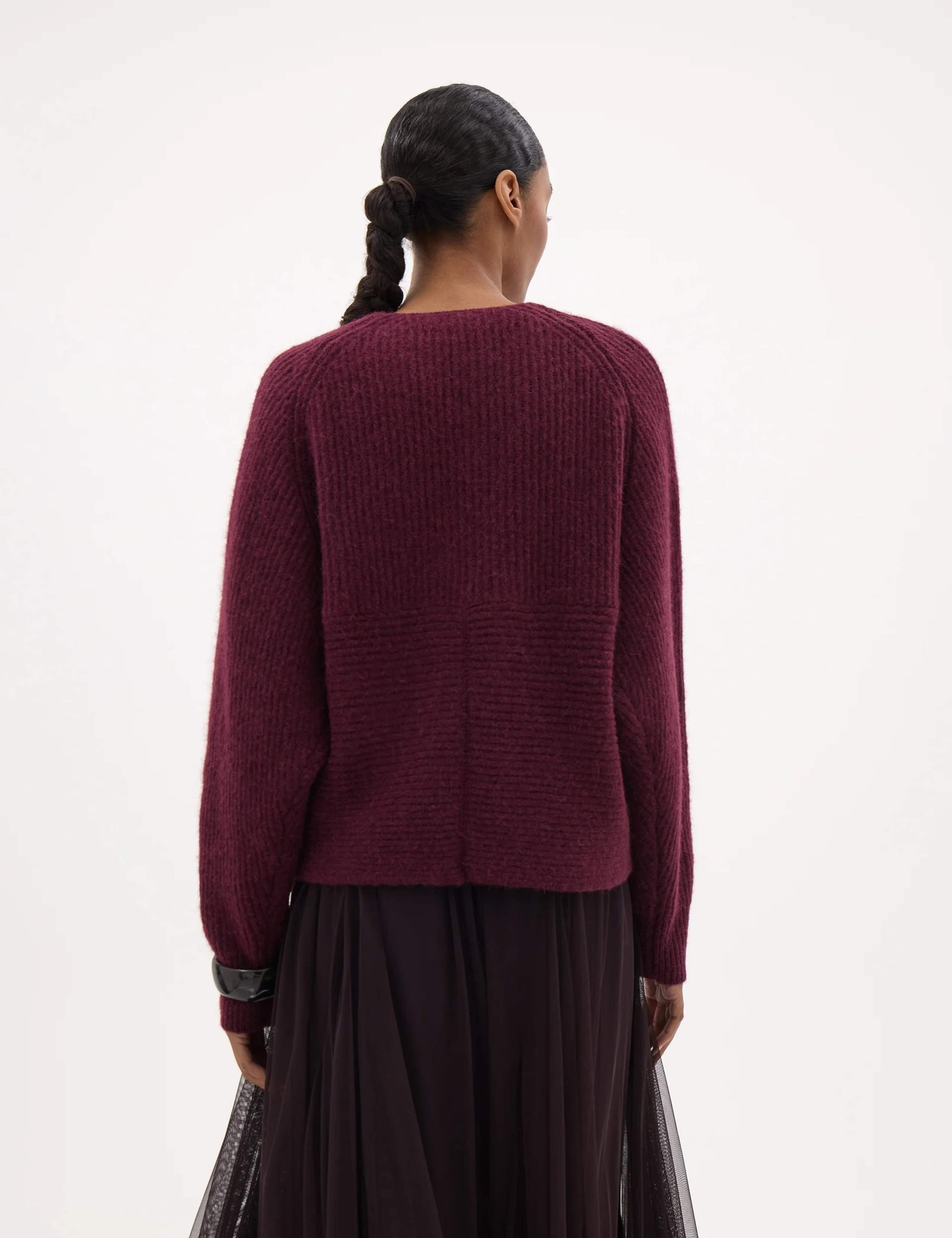 Wool Alpaca Rich Textured V Neck Jumper 3 of 6