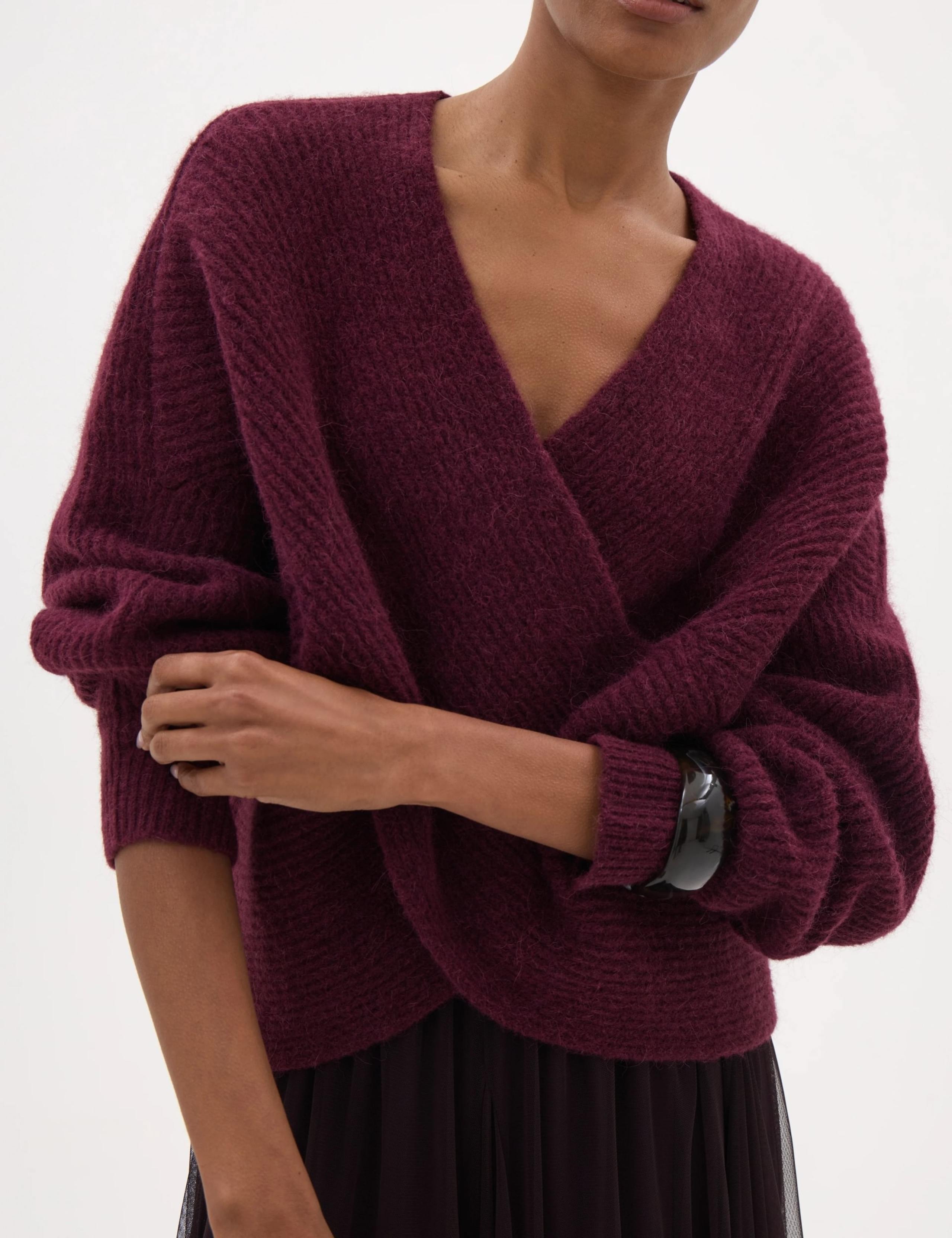 Wool Alpaca Rich Textured V Neck Jumper 4 of 6