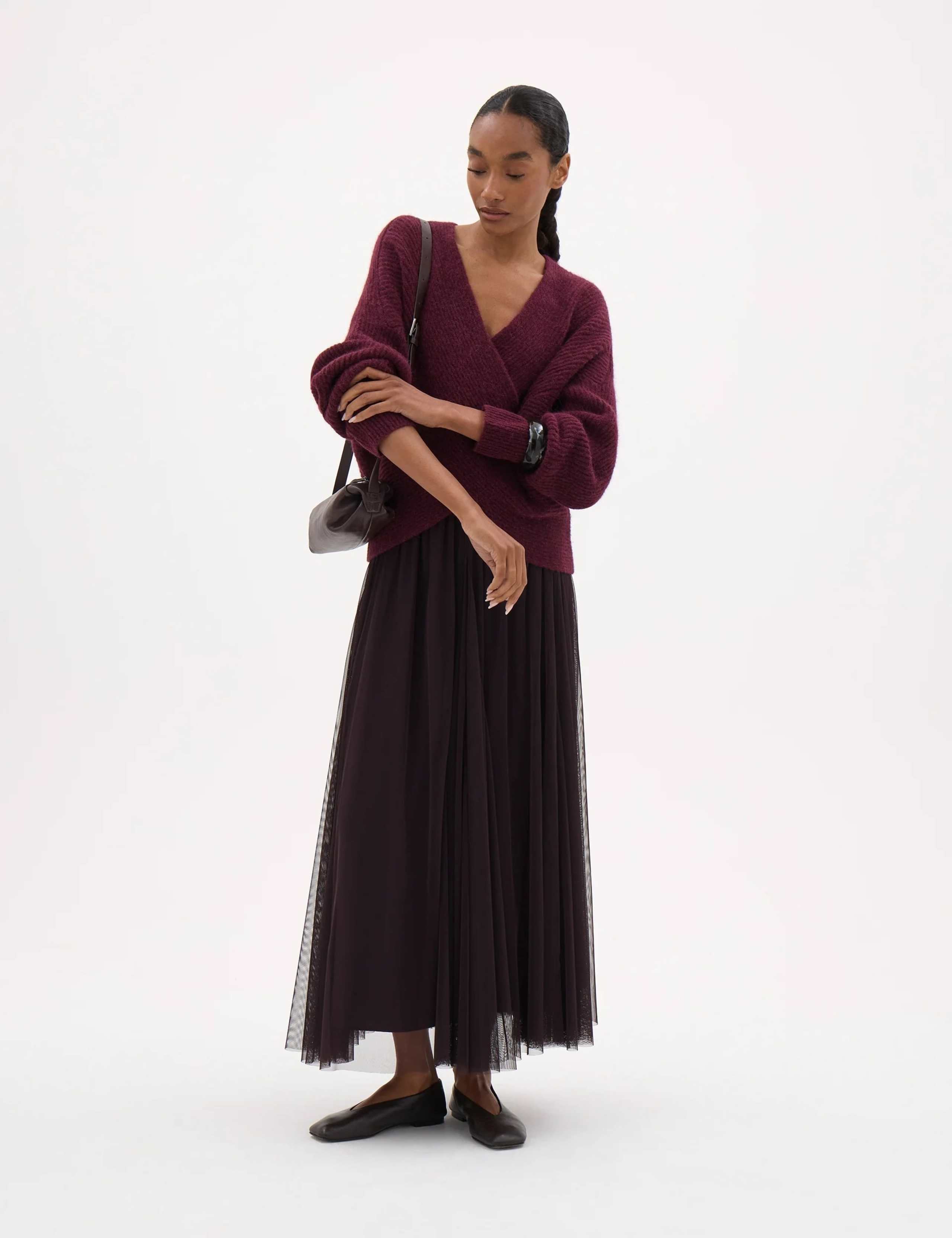 Wool Alpaca Rich Textured V Neck Jumper 6 of 6