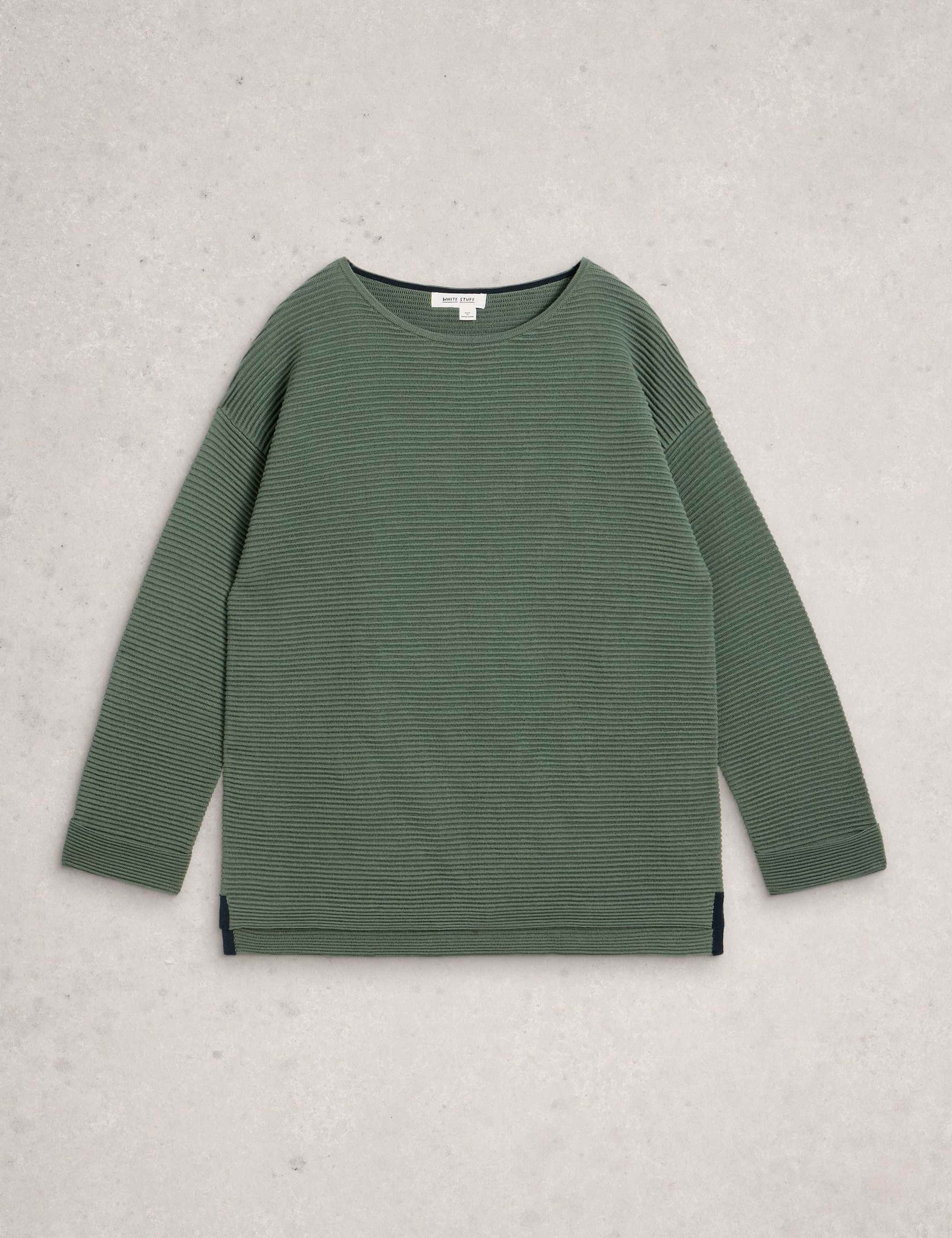 Pure Cotton Textured Slash Neck Jumper 2 of 6