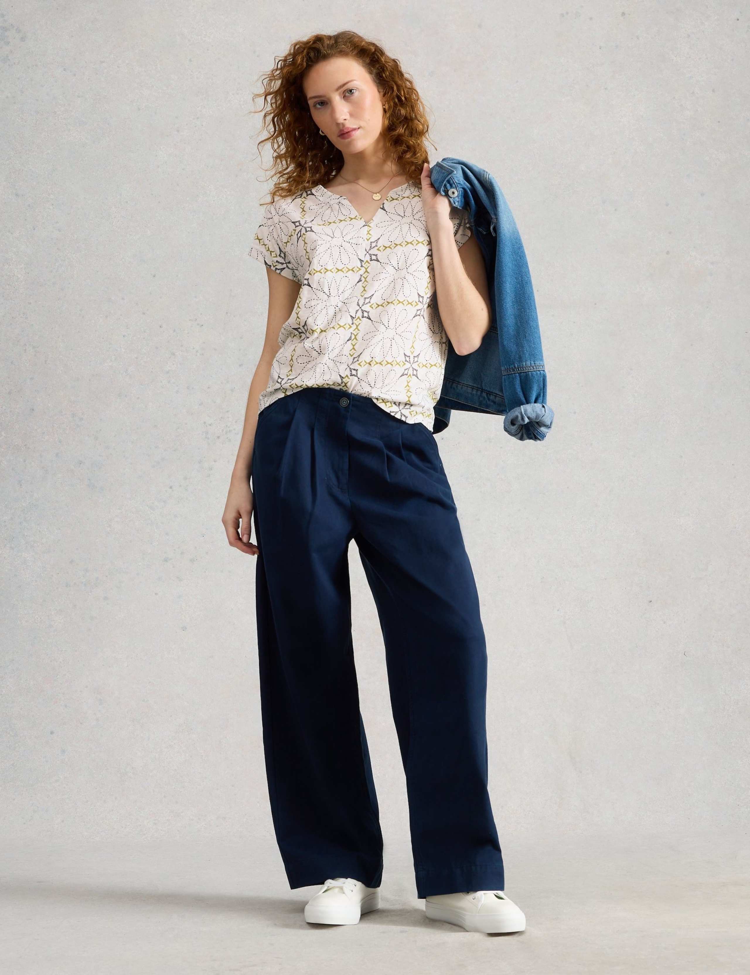 Pure Cotton Printed Notch Neck T-Shirt 1 of 6