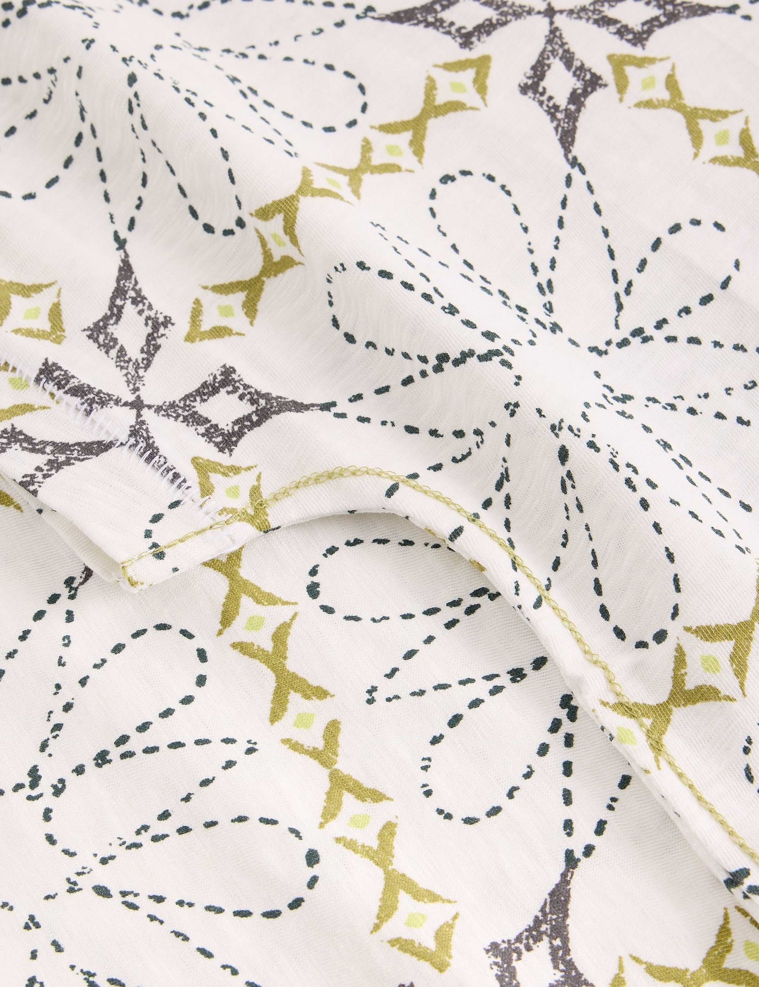 Pure Cotton Printed Notch Neck T-Shirt 4 of 6