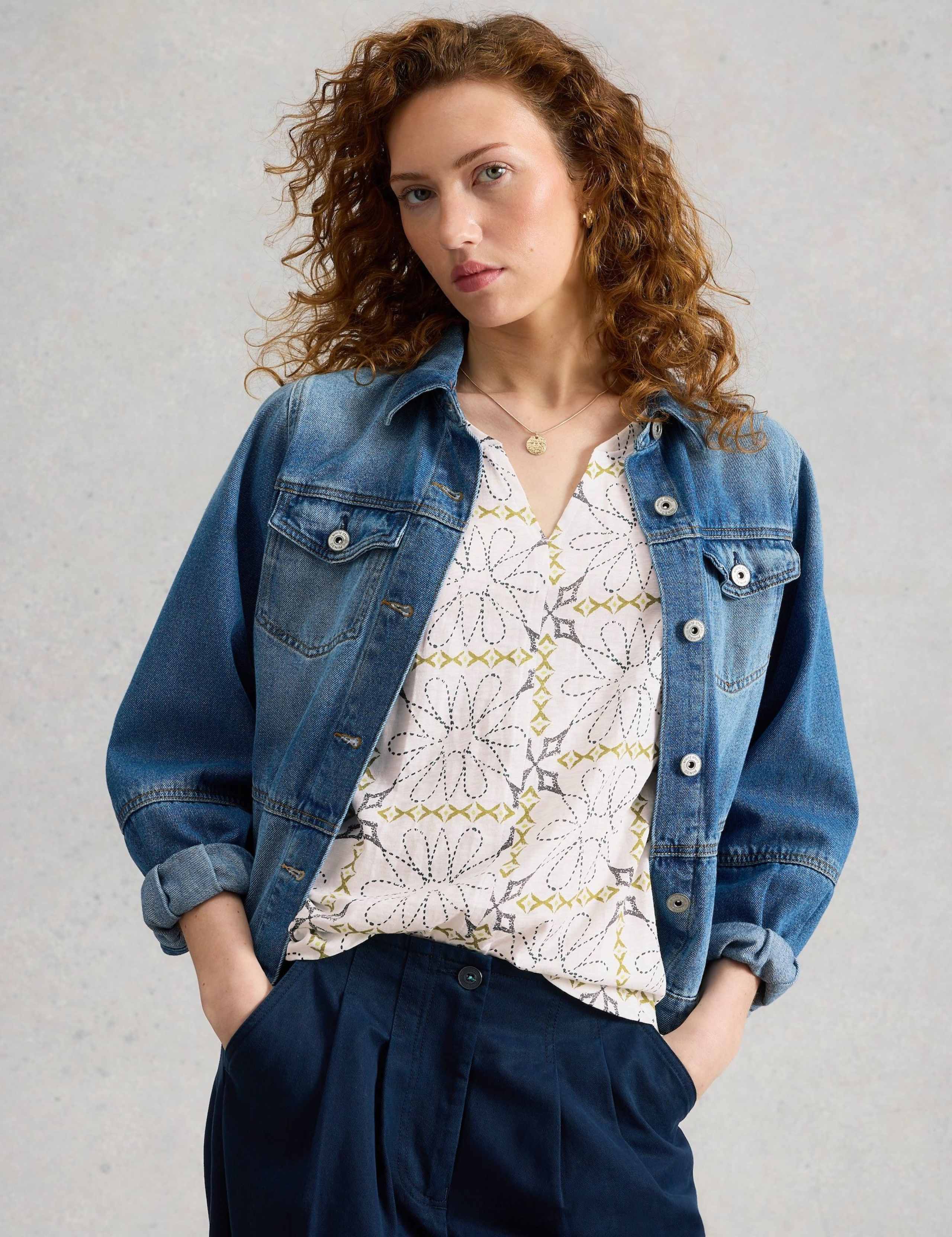 Pure Cotton Printed Notch Neck T-Shirt 5 of 6