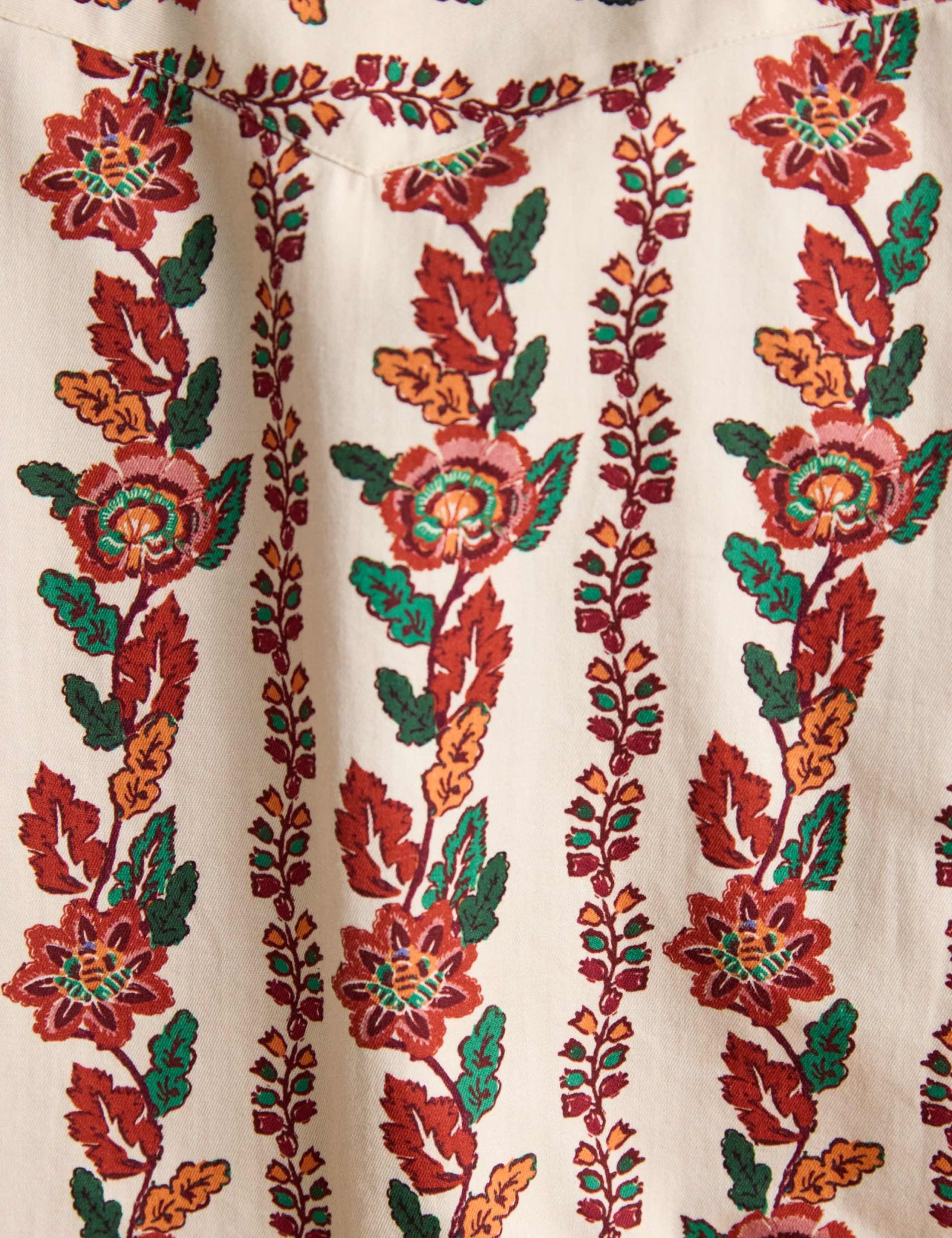 Botanical Stripe Boxy Cotton Shirt 2 of 7