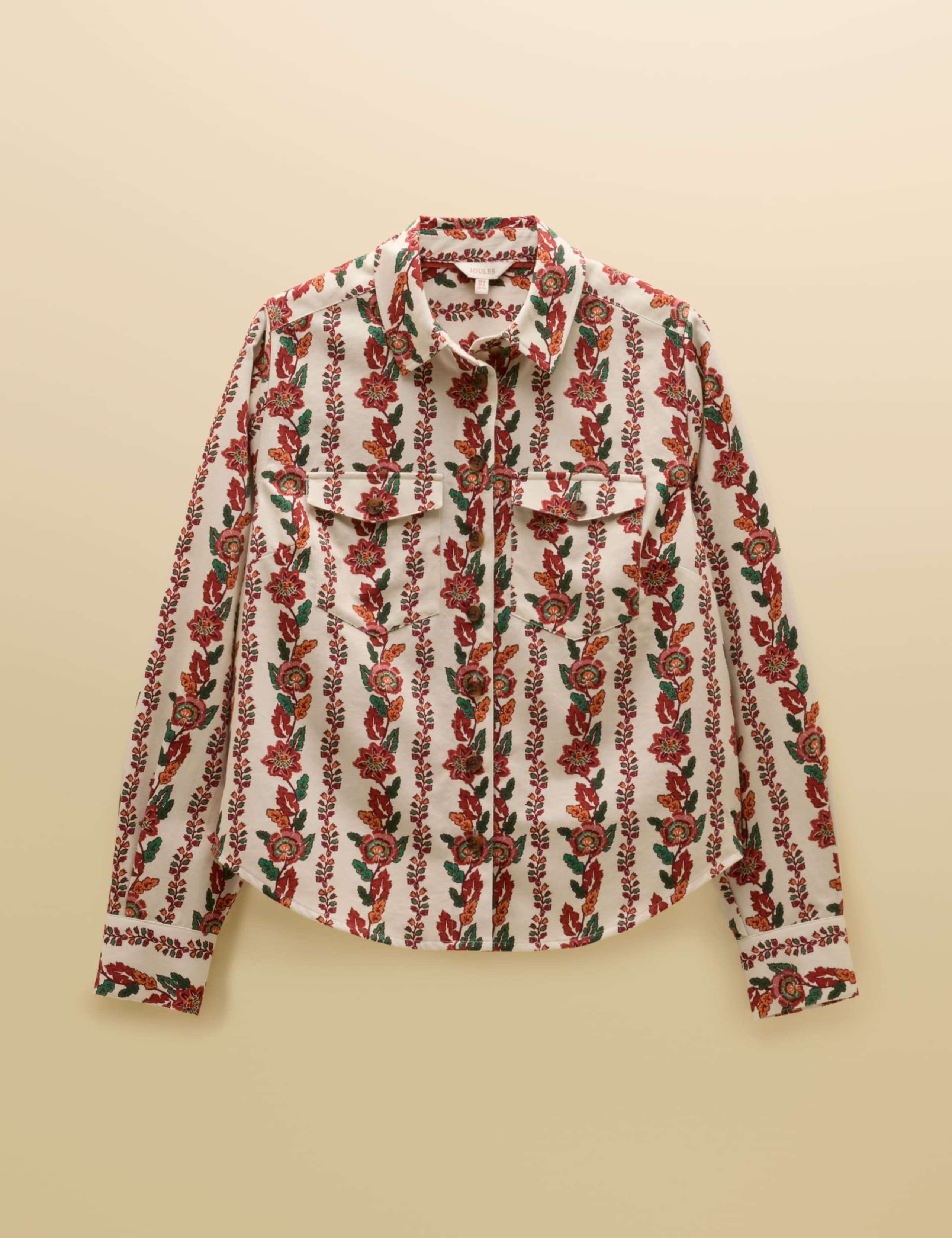 Botanical Stripe Boxy Cotton Shirt 5 of 7
