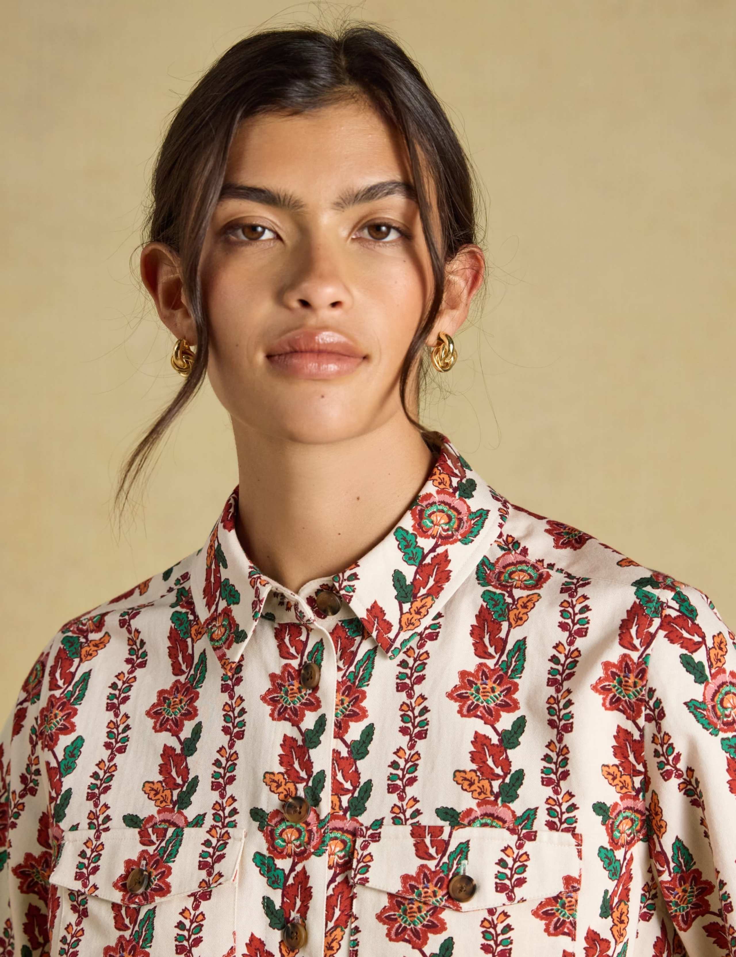 Botanical Stripe Boxy Cotton Shirt 6 of 7