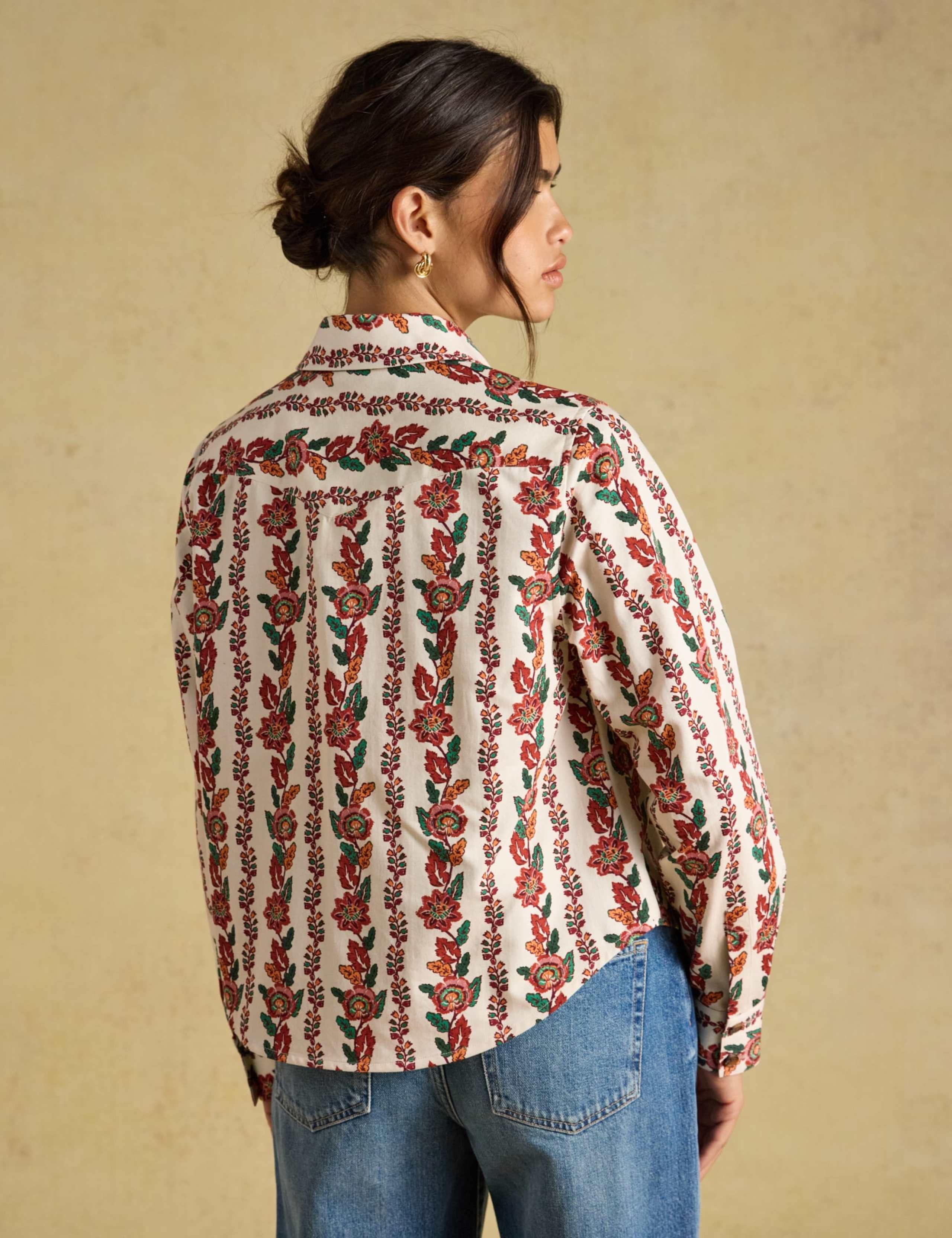 Botanical Stripe Boxy Cotton Shirt 7 of 7