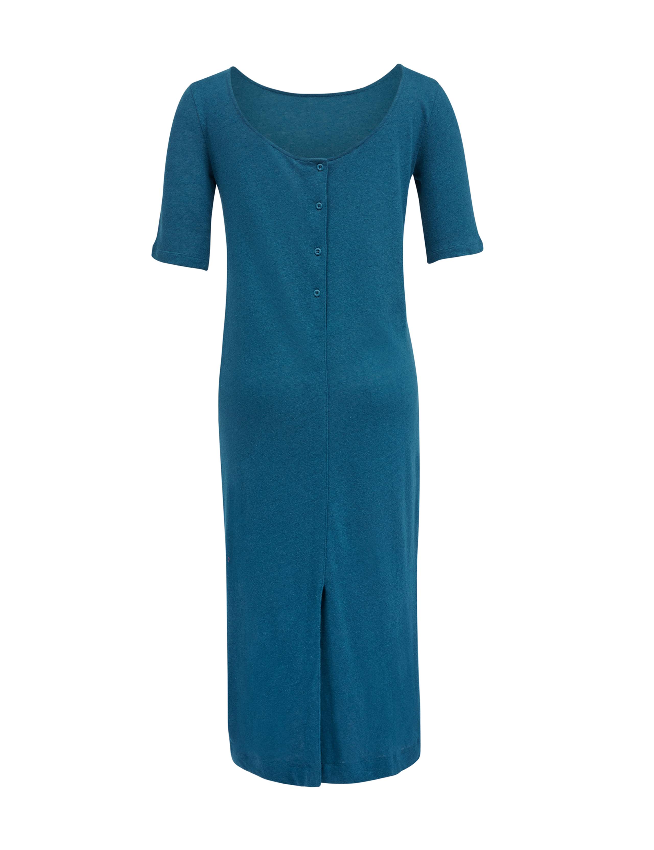 Linen Blend Midi Shift Dress 4 of 6