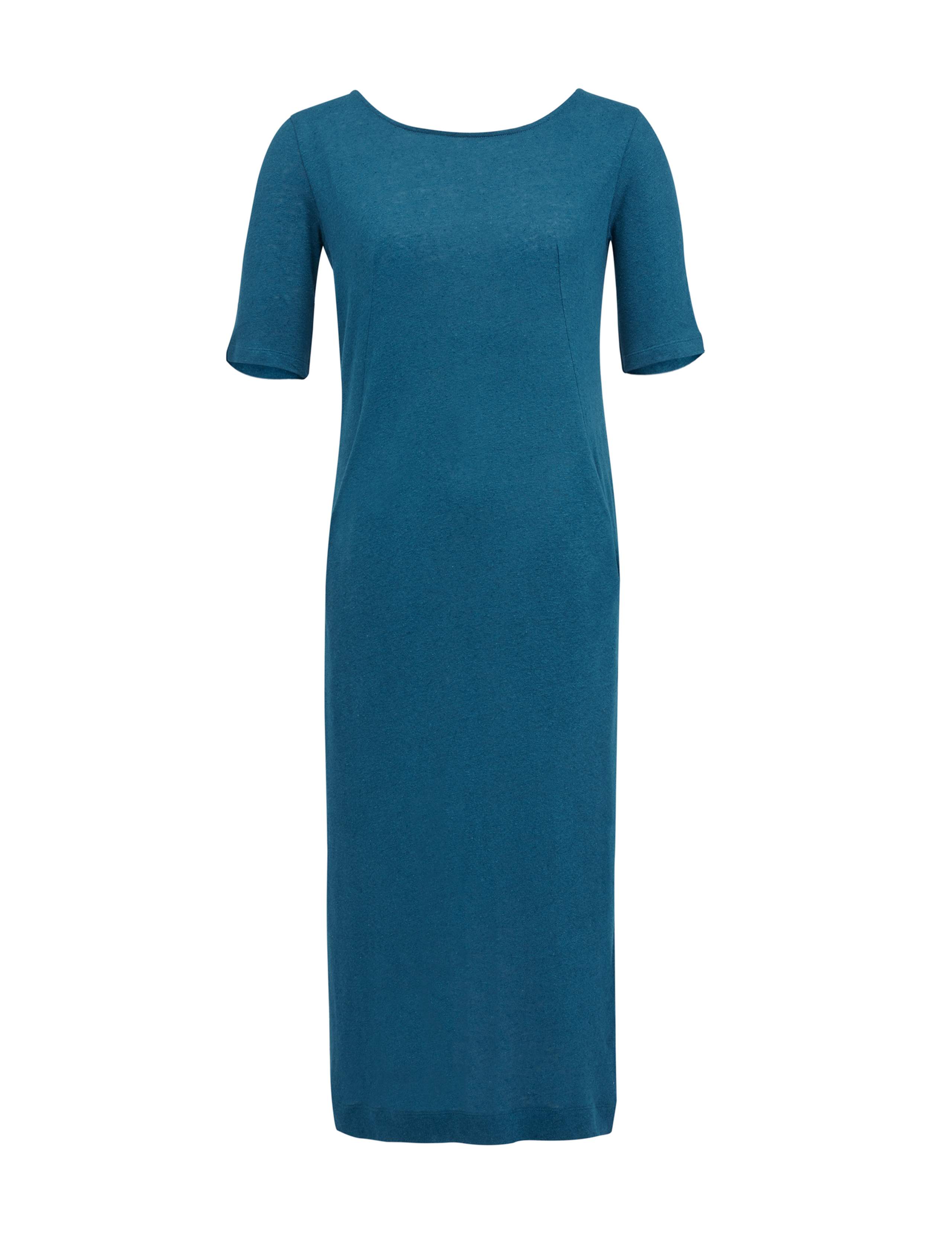 Linen Blend Midi Shift Dress 2 of 6