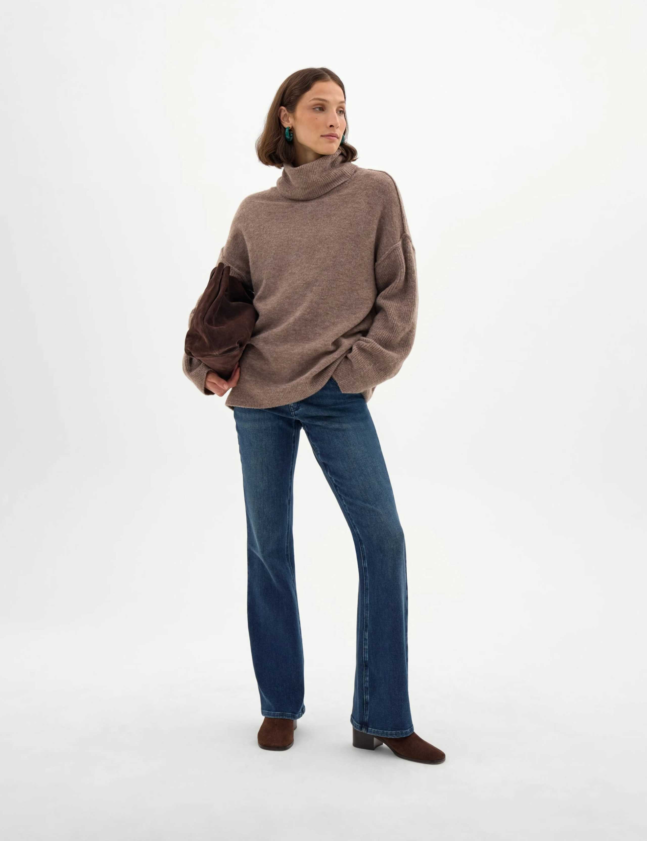 Wool Blend Textured Roll Neck Jumper 4 of 5