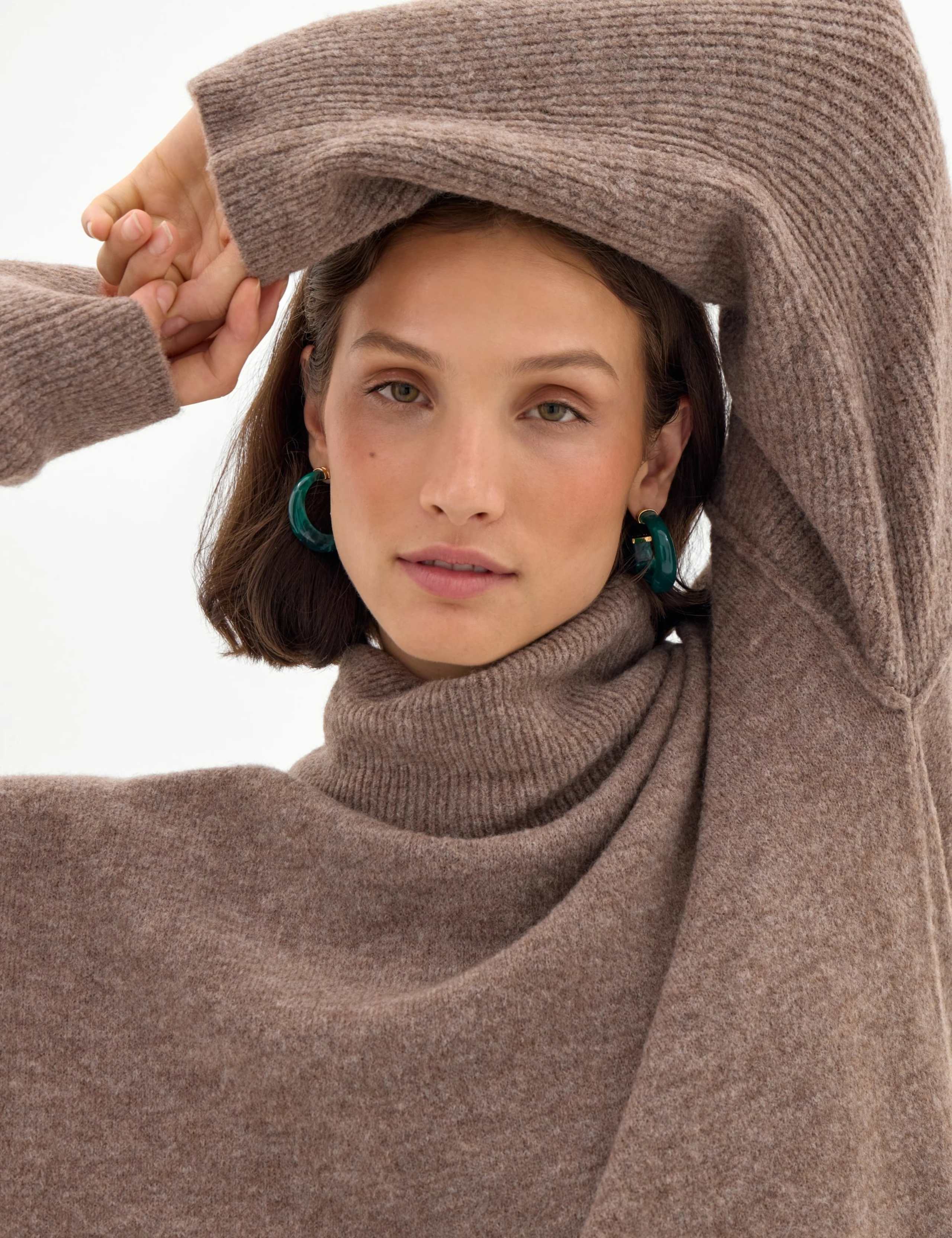 Wool Blend Textured Roll Neck Jumper 5 of 5