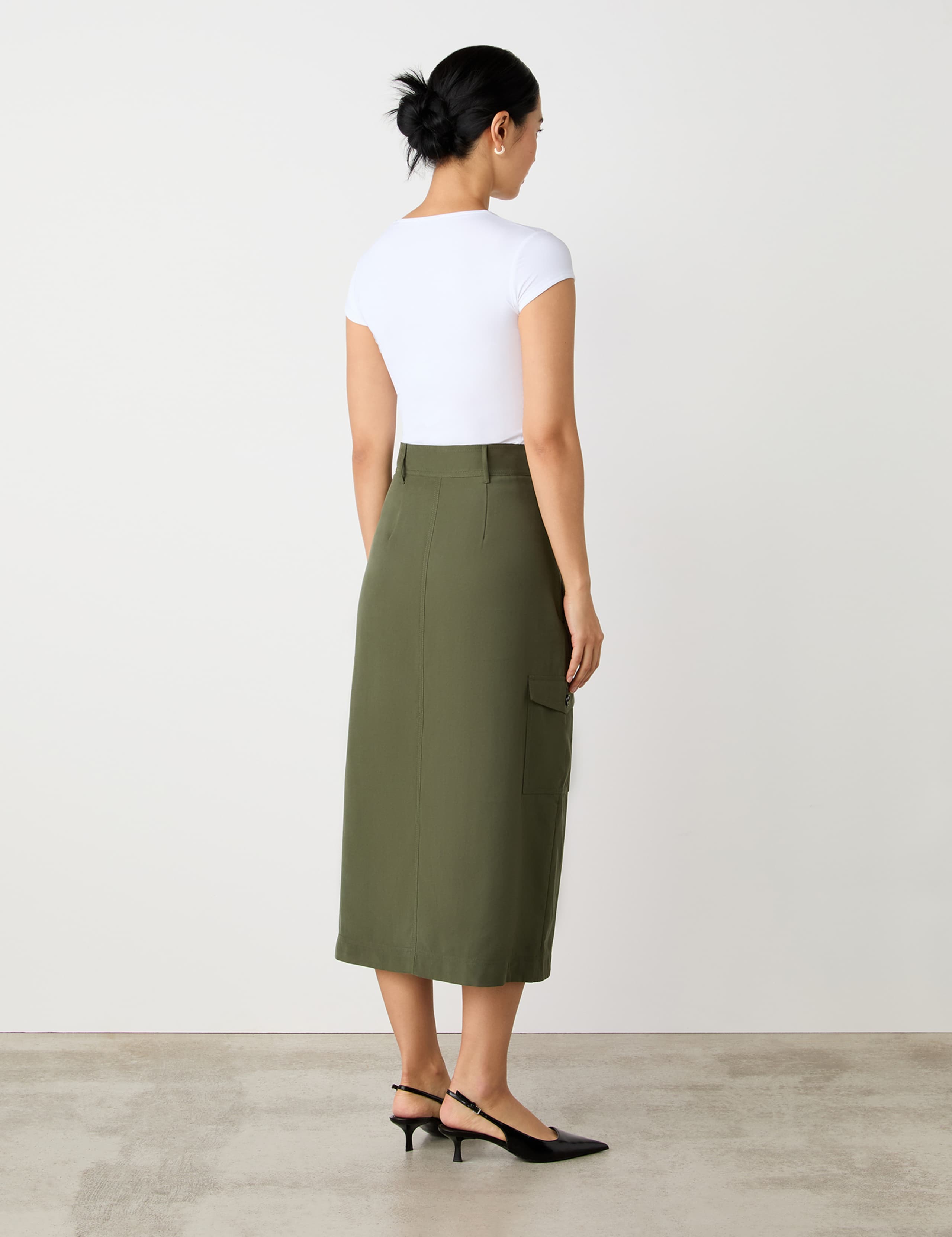 Split Front Midi Pencil Skirt 3 of 4