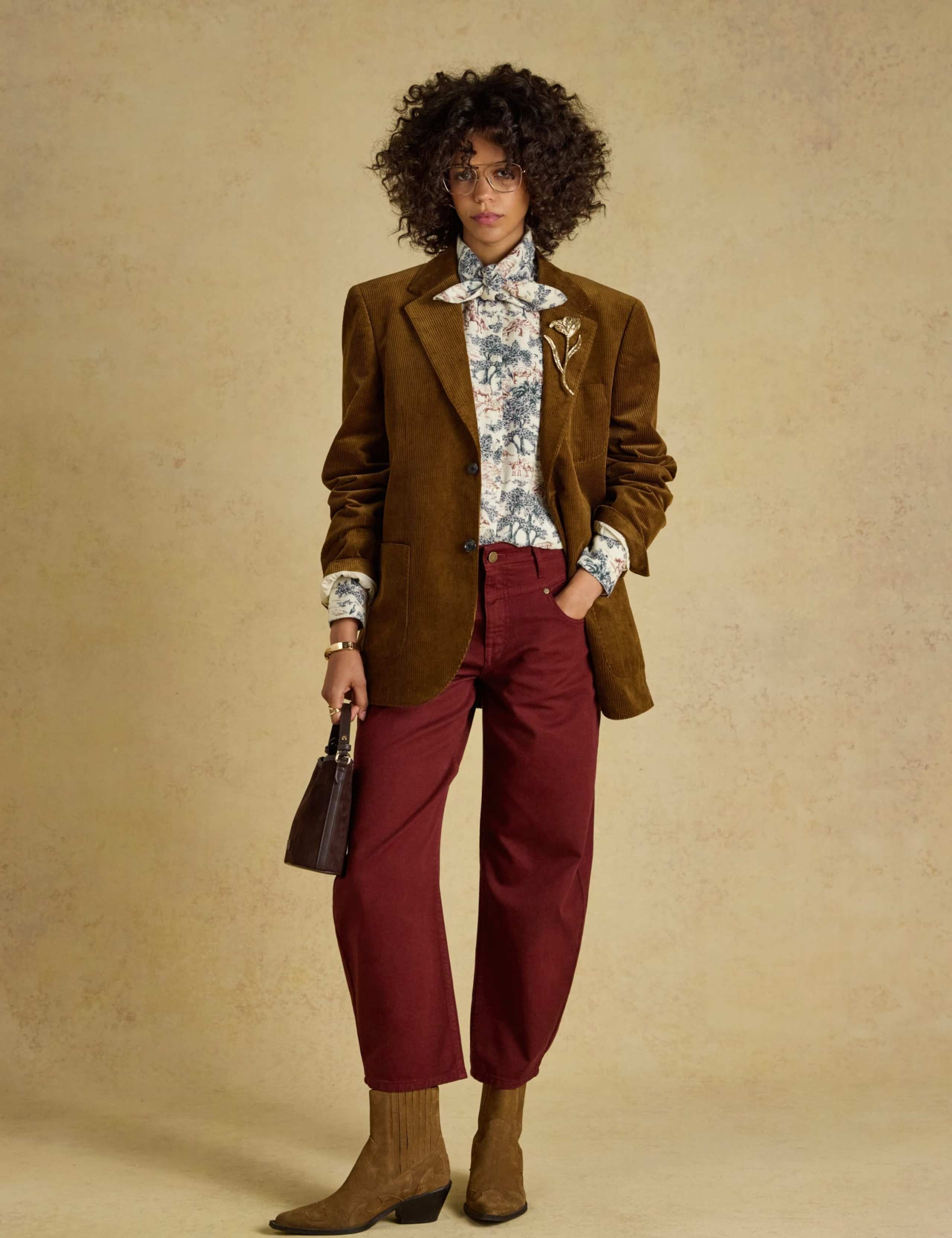 Cotton Tie Neck Printed Blouse 2 of 7