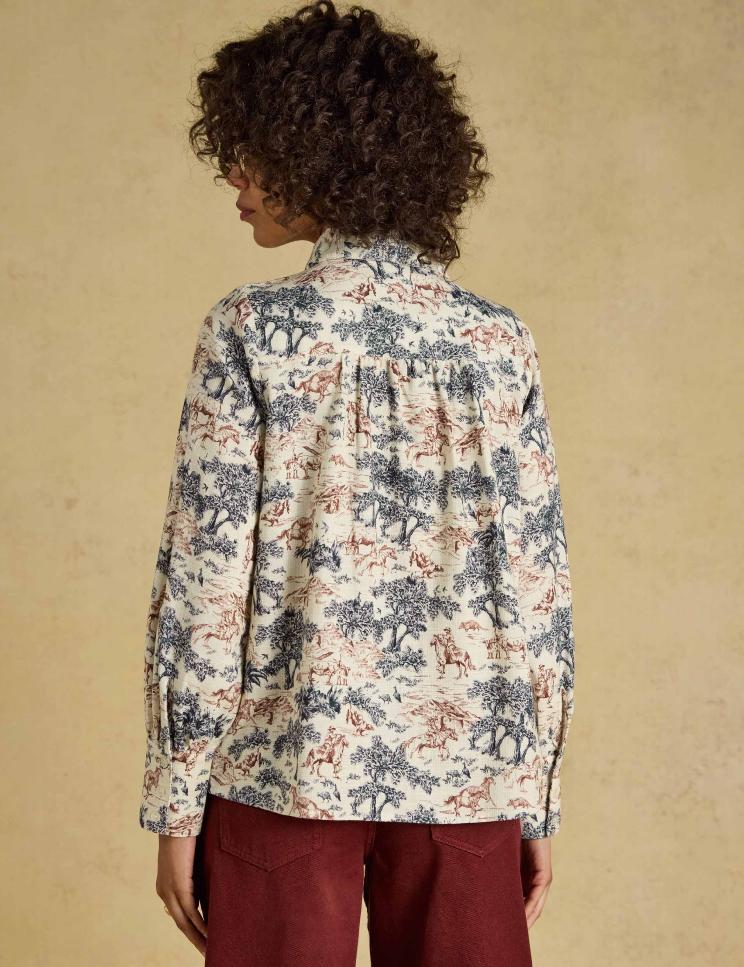 Cotton Tie Neck Printed Blouse 4 of 7
