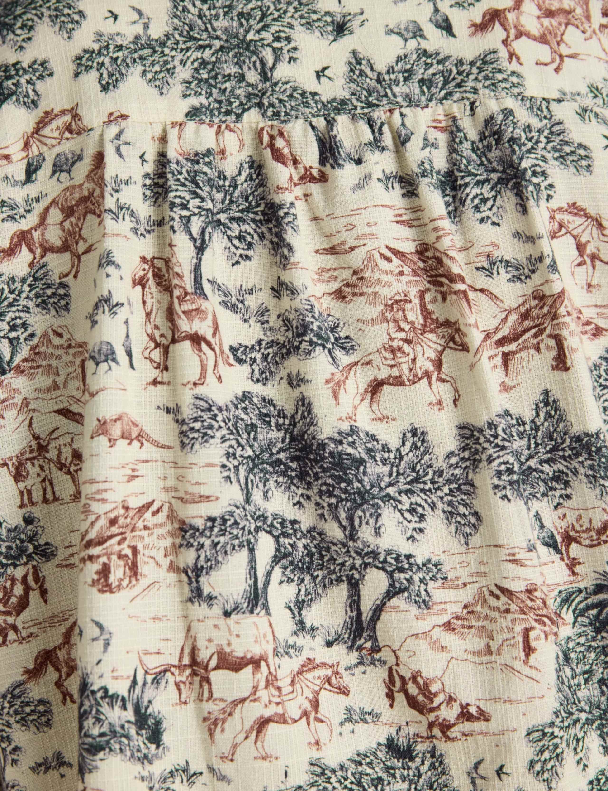 Cotton Tie Neck Printed Blouse 6 of 7