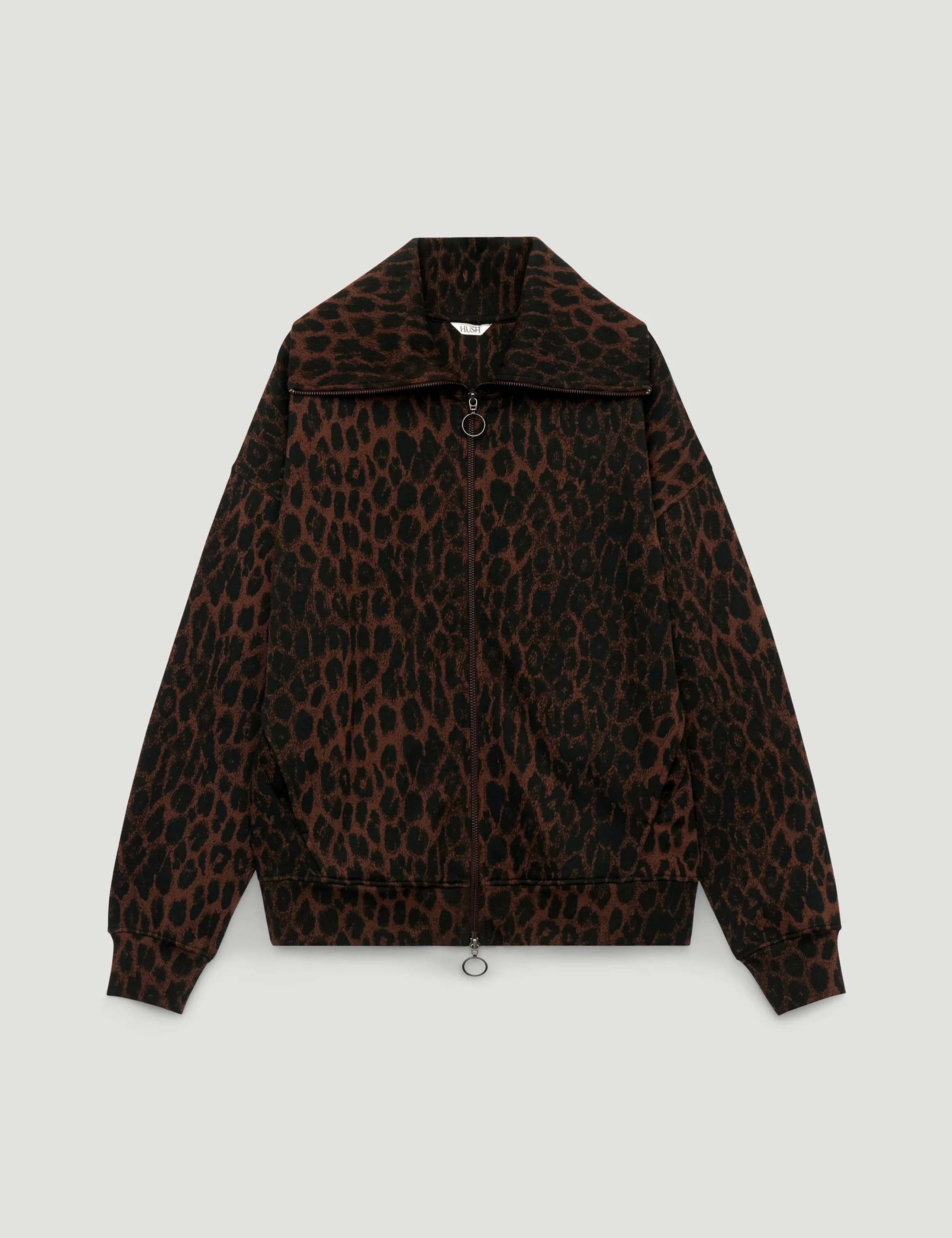 Pure Cotton Animal Print Zip Up Sweatshirt 2 of 6