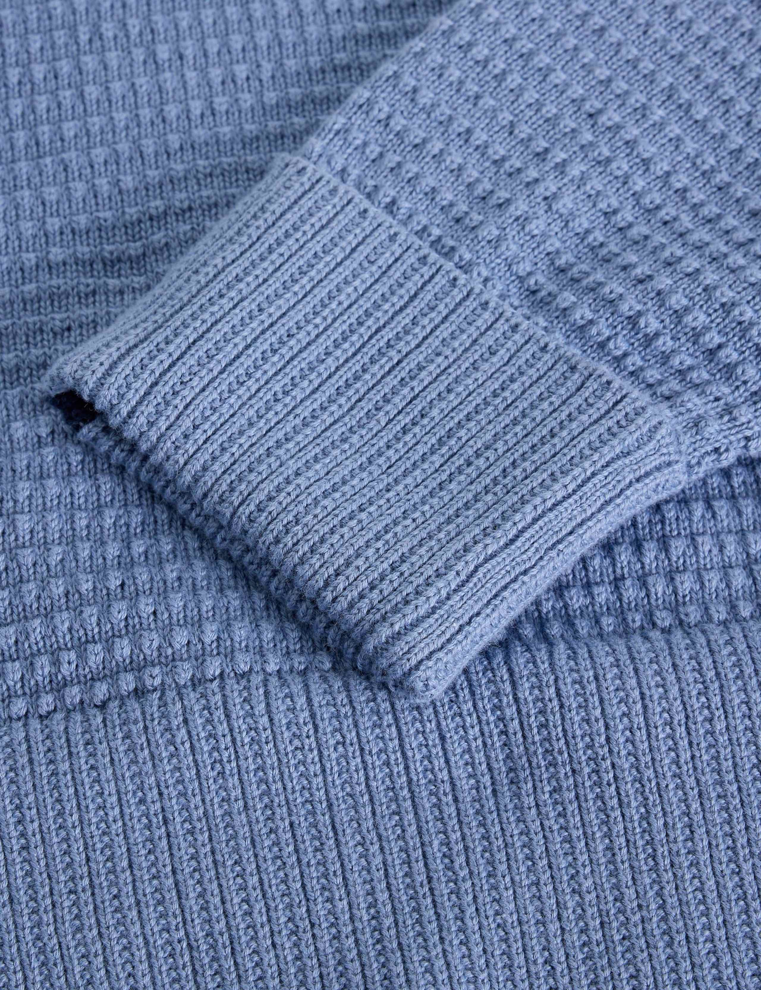 Pure Cotton Textured Round Neck Jumper 6 of 6