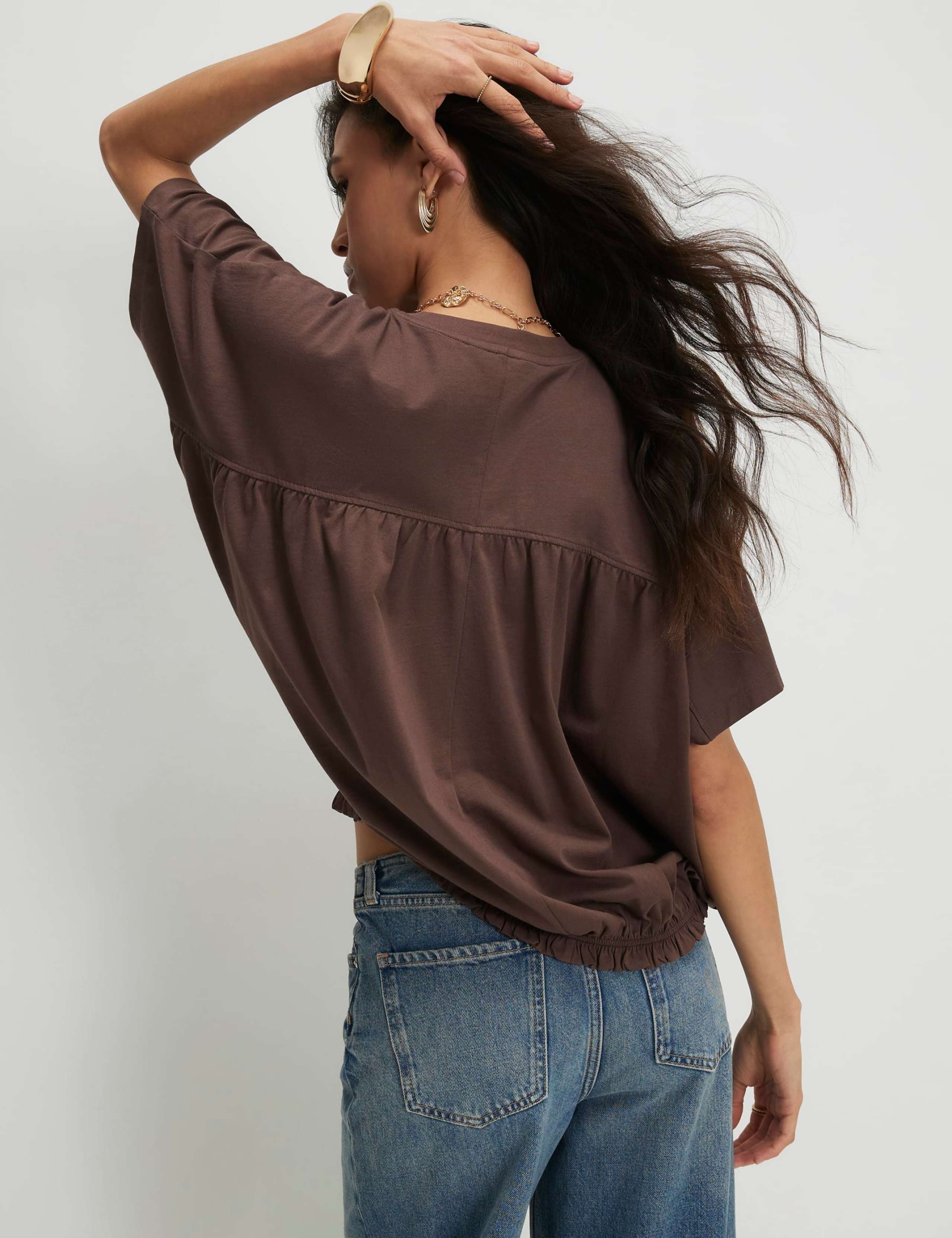 Cotton Hybrid Bubble Hem T-Shirt 2 of 2