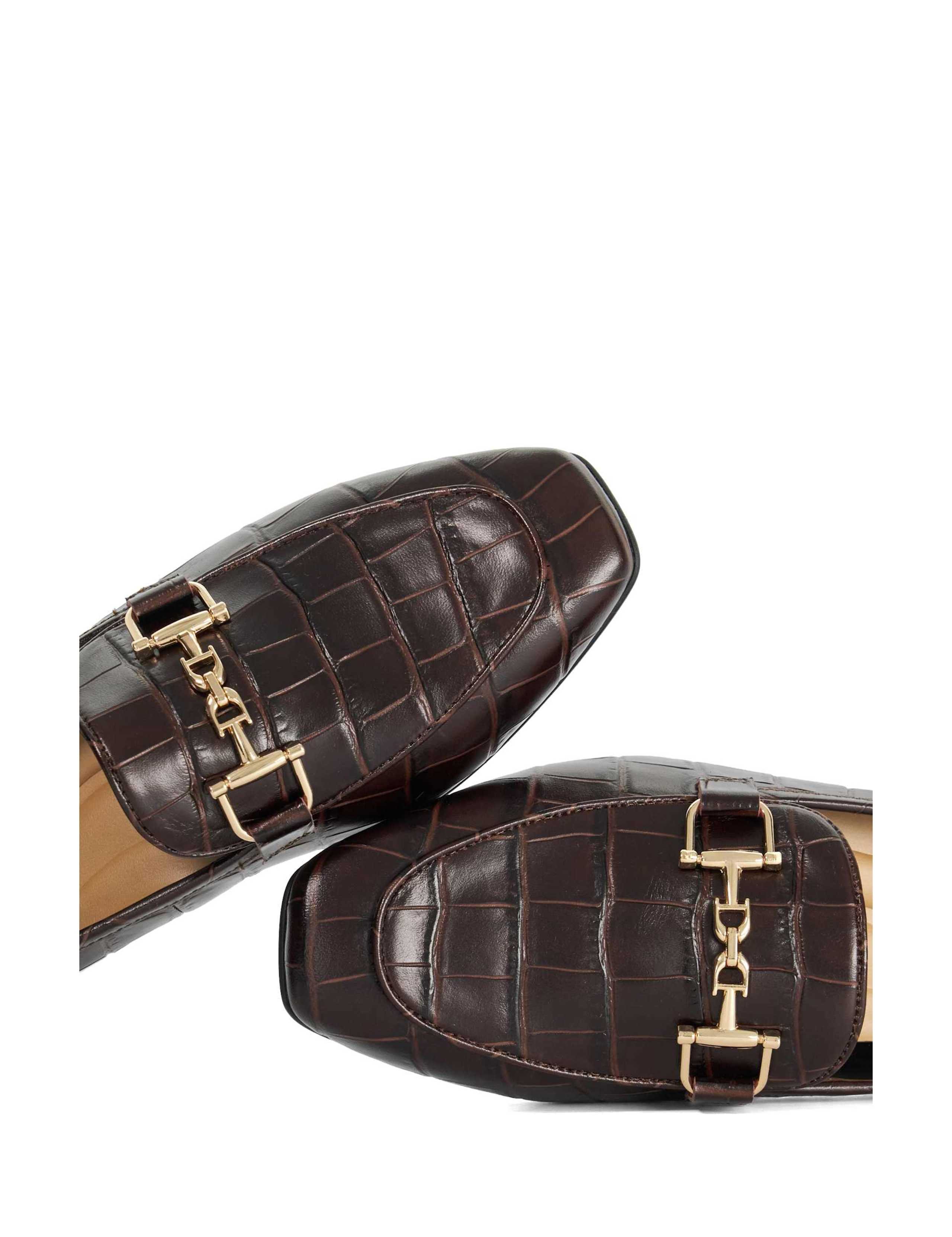 Leather Croc Snaffle Trim Flat Loafers 5 of 5