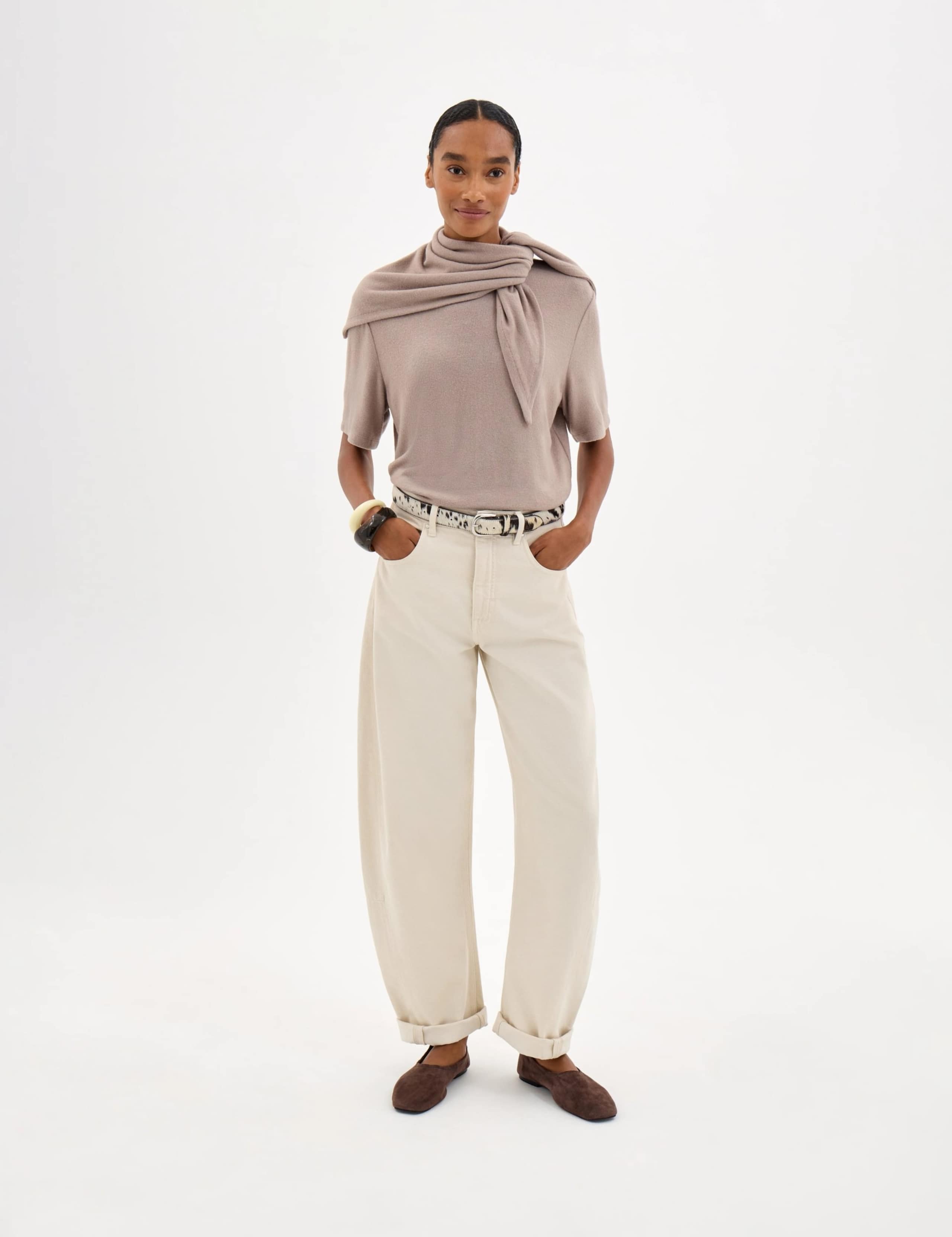 Soft Touch Crew Neck T-Shirt and Scarf 5 of 5