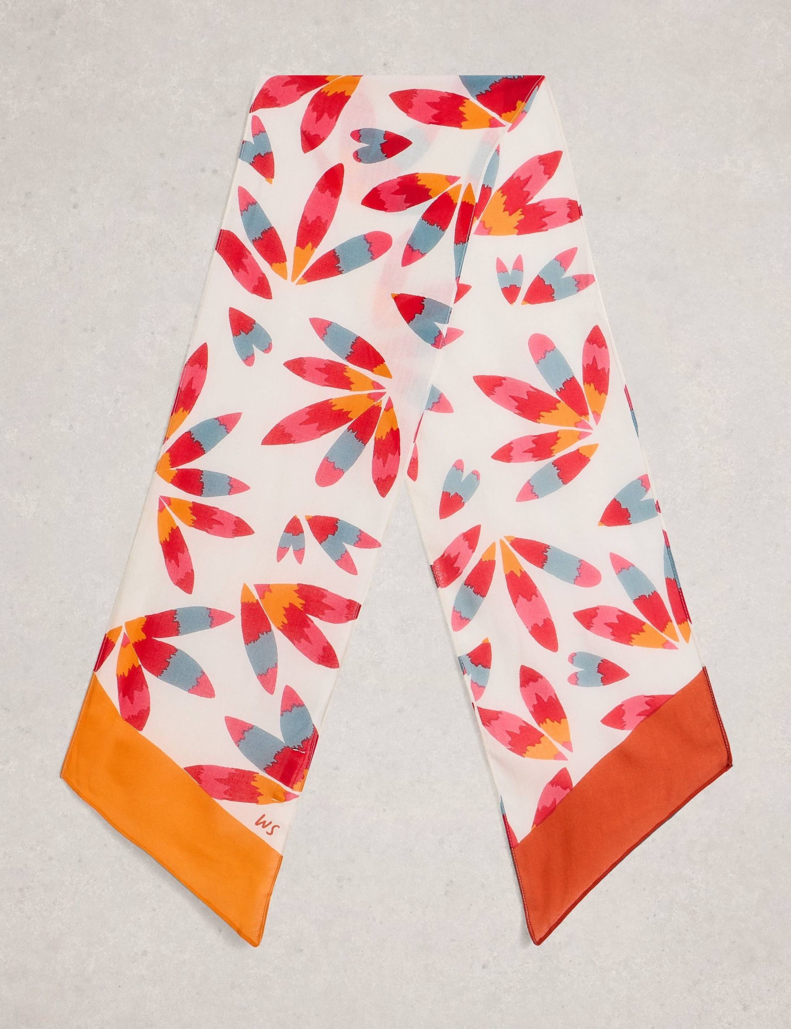 Woven Floral Skinny Scarf 2 of 3