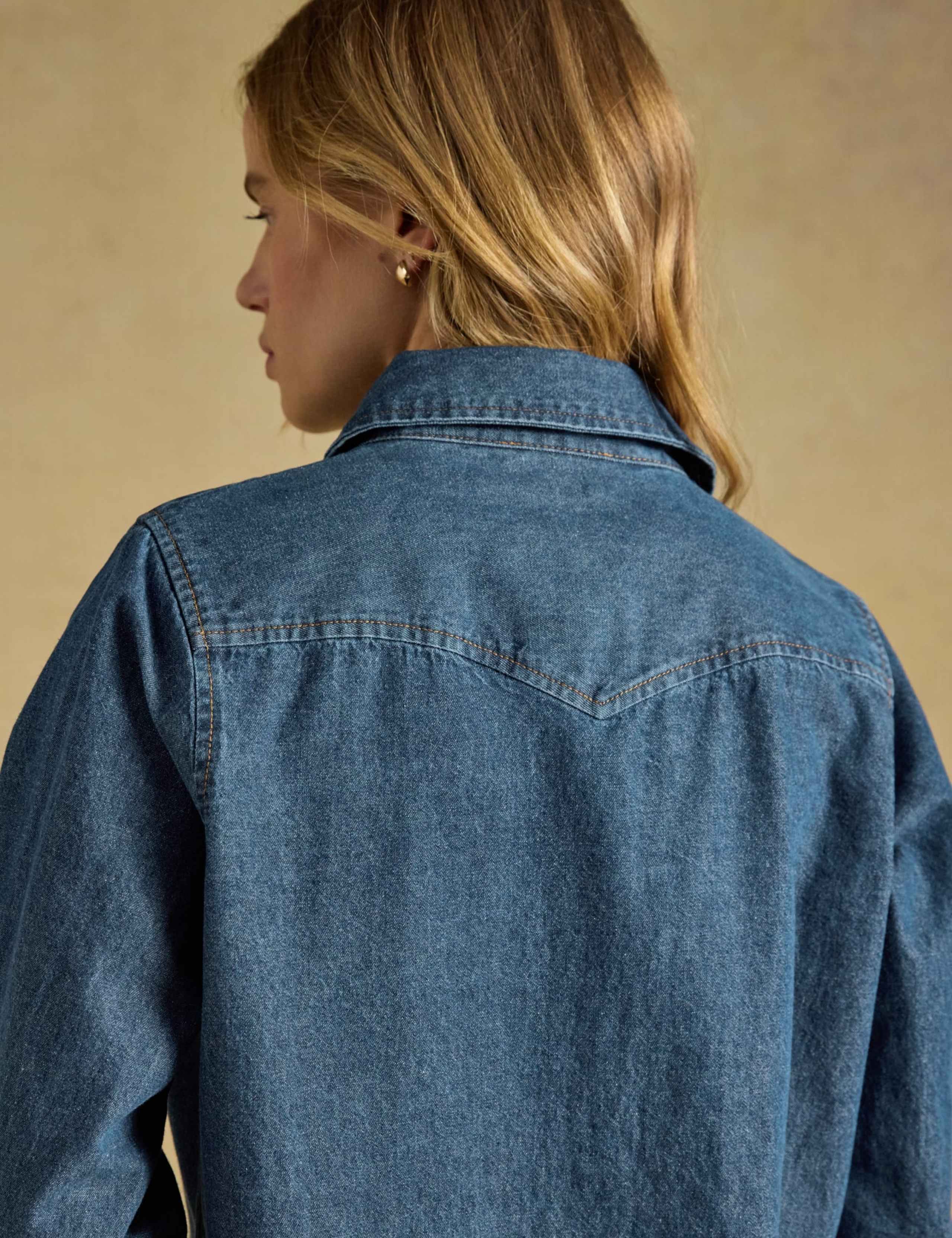 Denim Western Collared Shirt 2 of 7