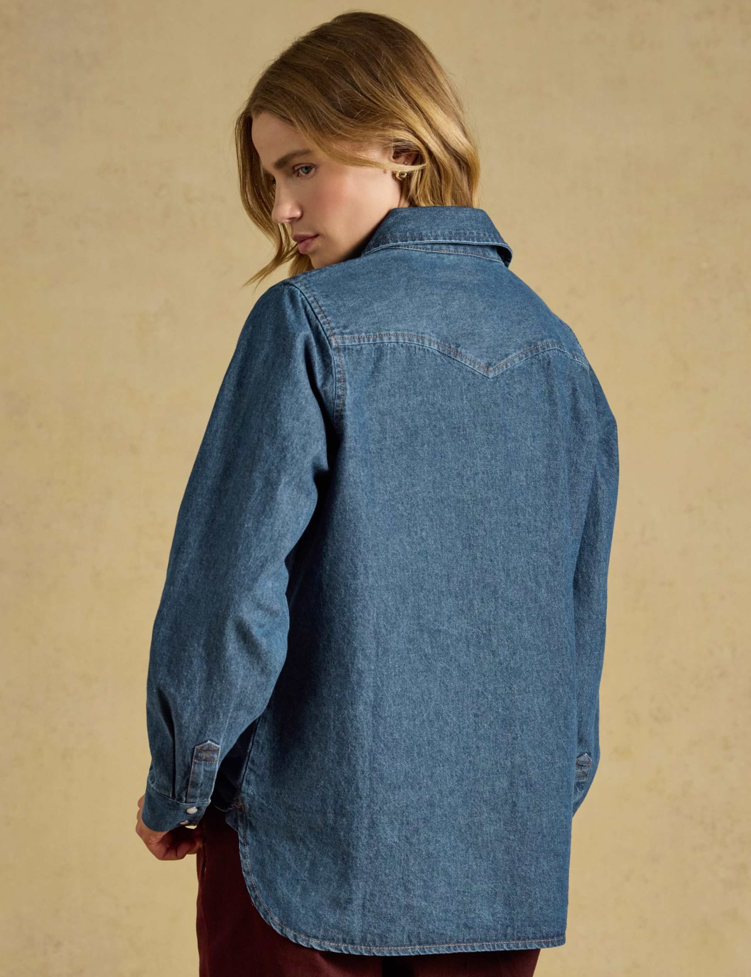 Denim Western Collared Shirt 3 of 7