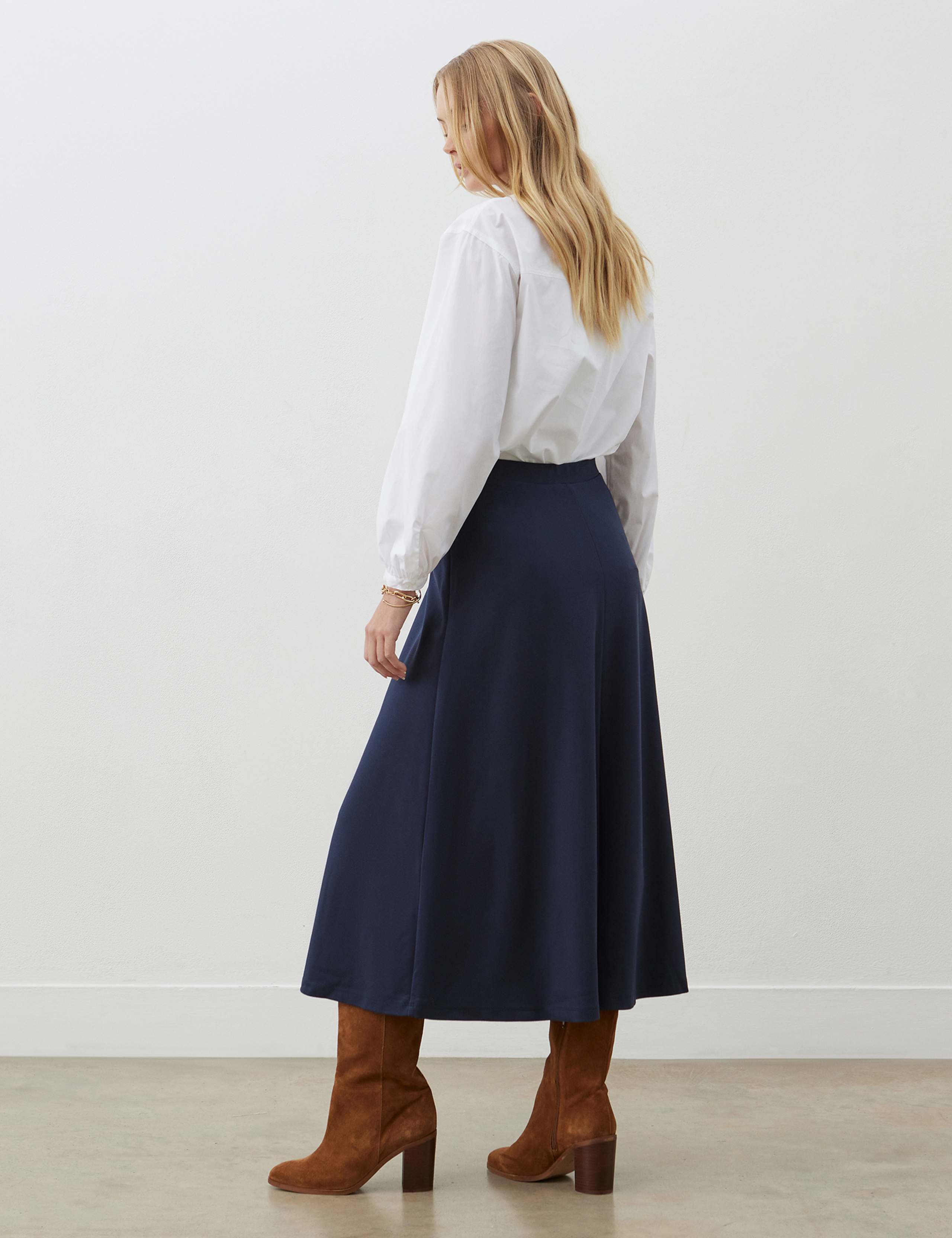 Ponte Jersey Midi A-Line Skirt 4 of 4
