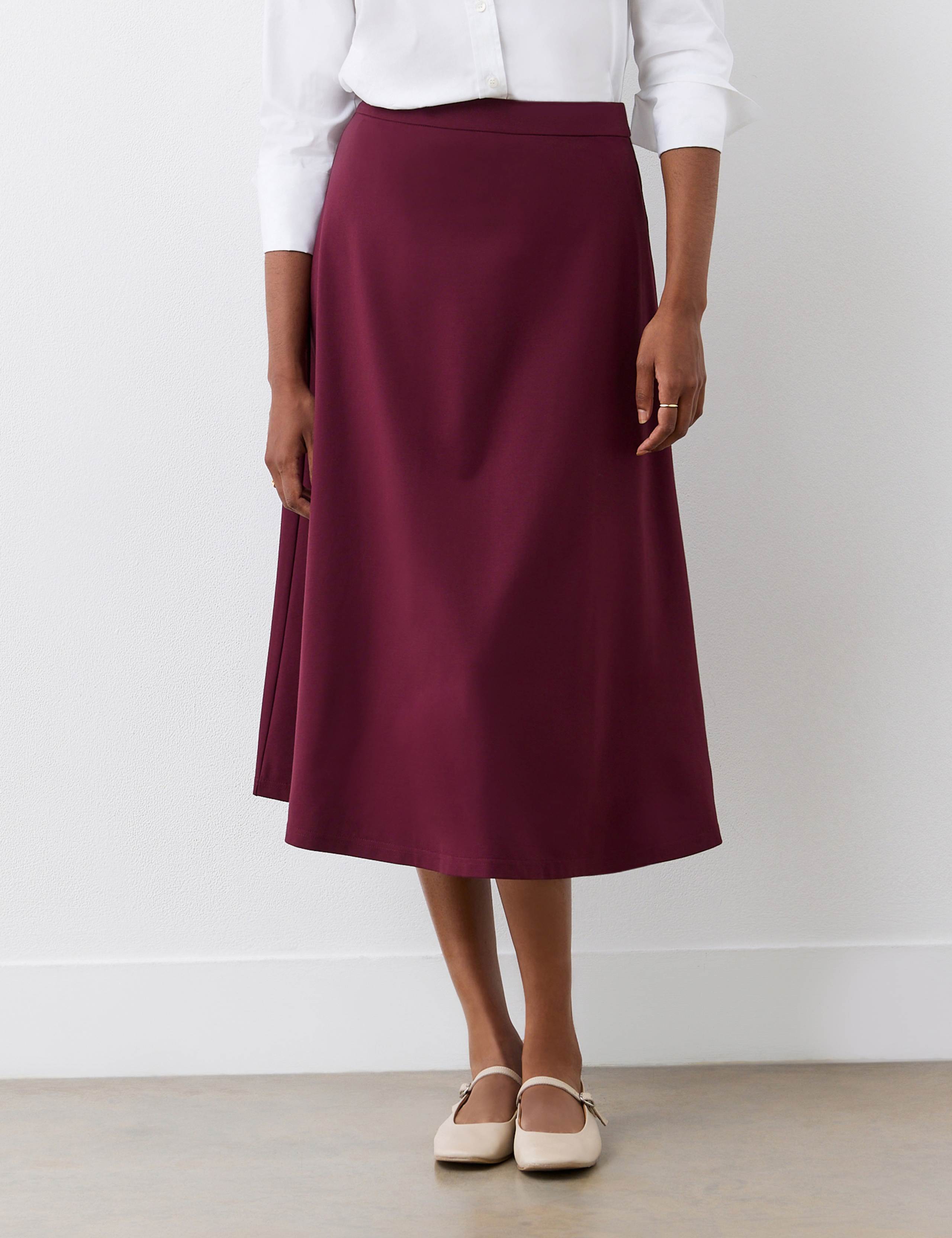 Ponte Jersey Midi A-Line Skirt 1 of 4