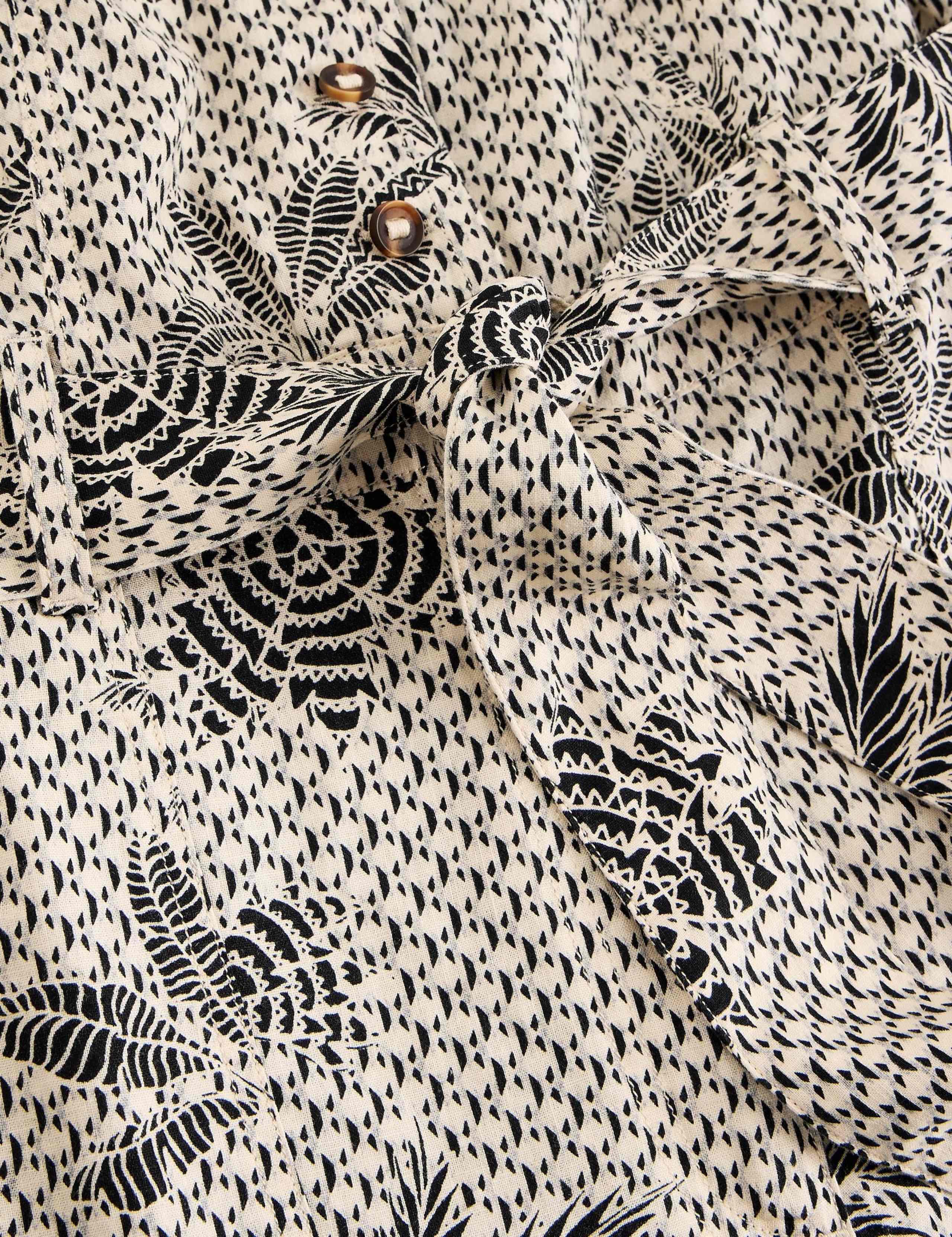 Linen Rich Floral Belted Sleeveless Jumpsuit 3 of 6