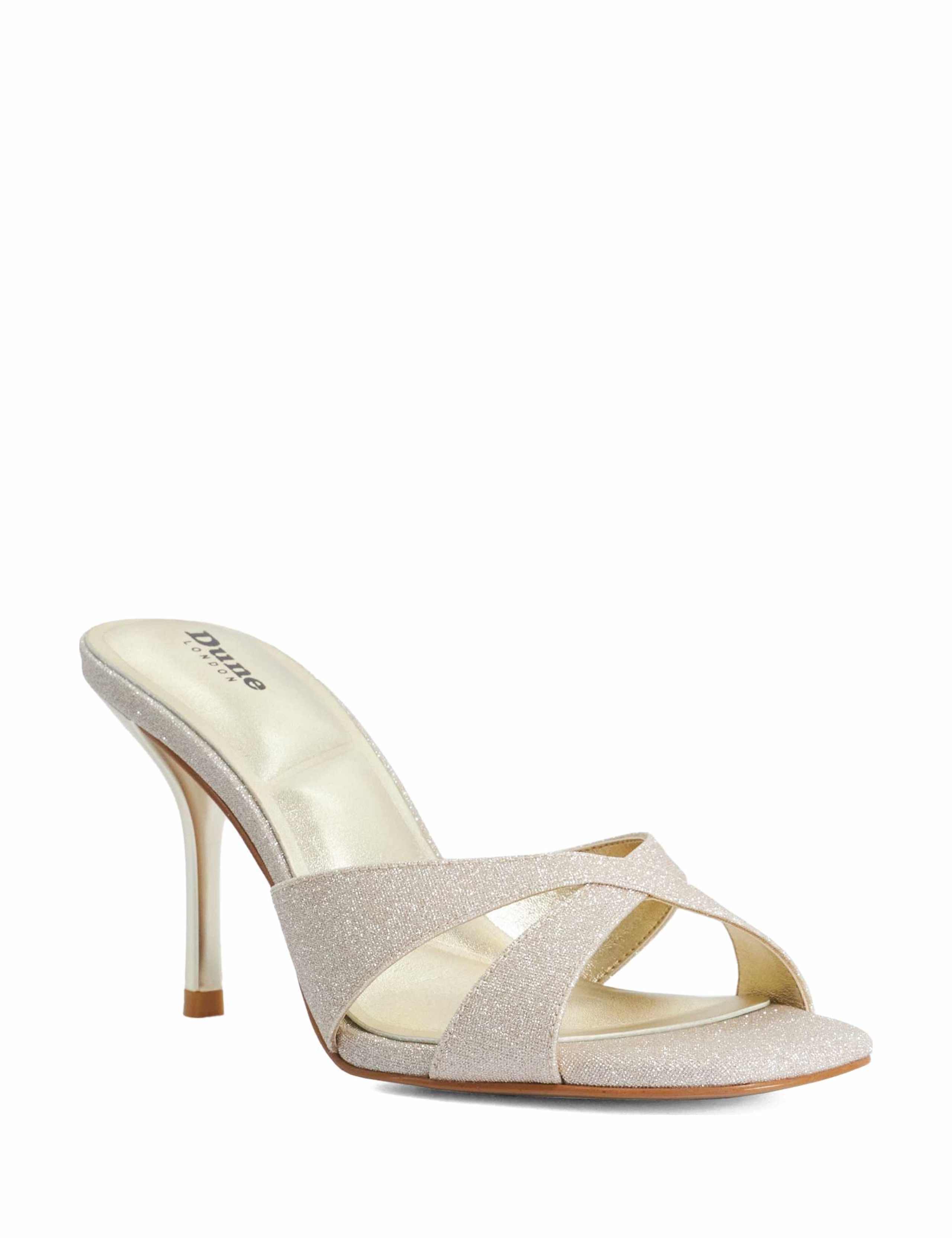 Sparkle Slip On Stiletto Heel Open Toe Mules 3 of 5