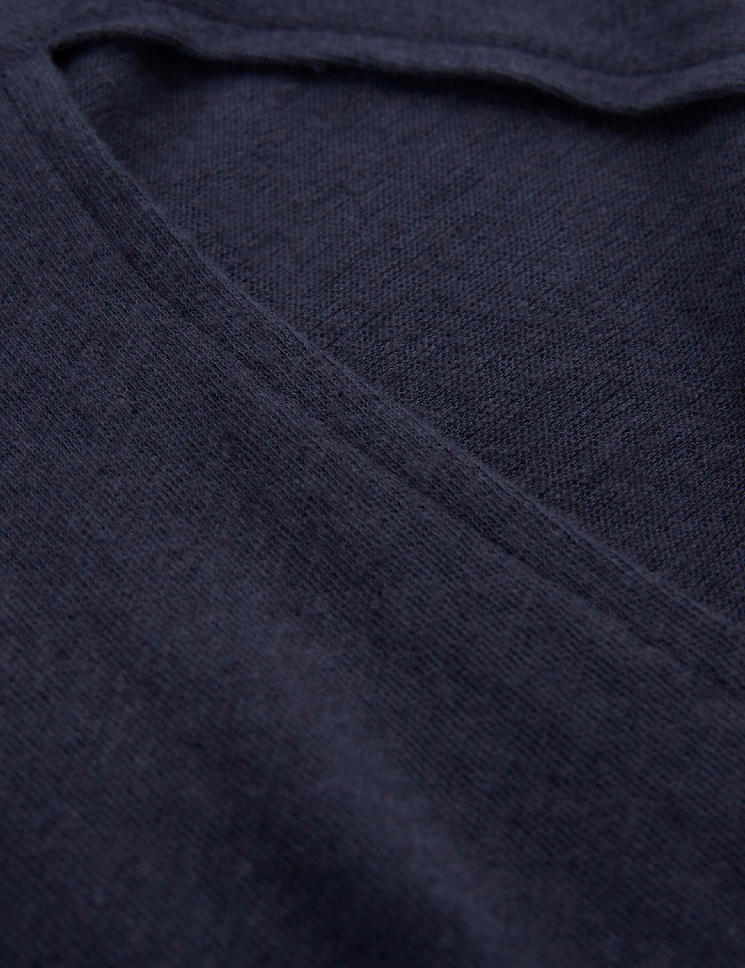 Linen Blend V-Neck Midi Shift Dress 6 of 8