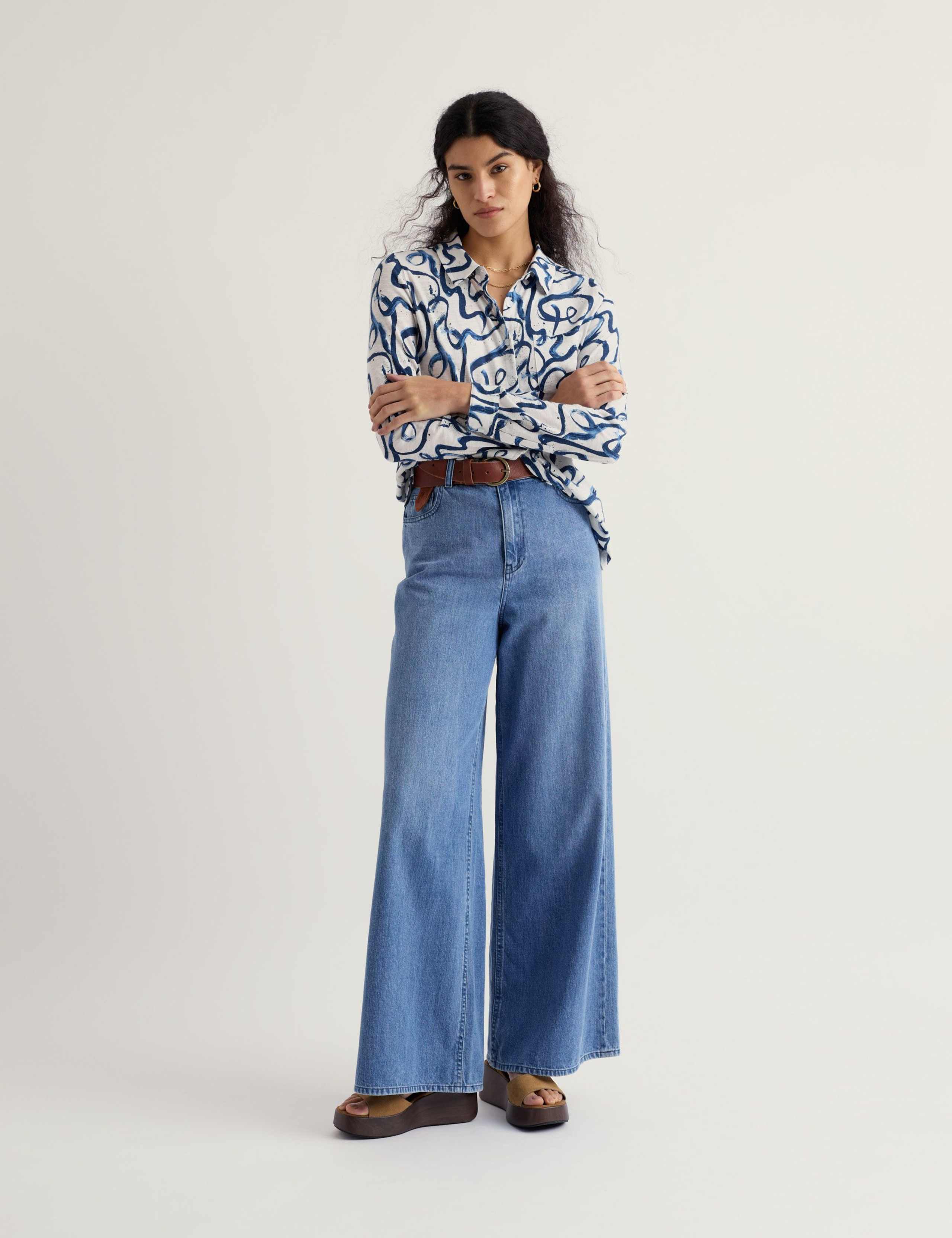 Pure Cotton Jersey Printed Collared Shirt 1 of 5