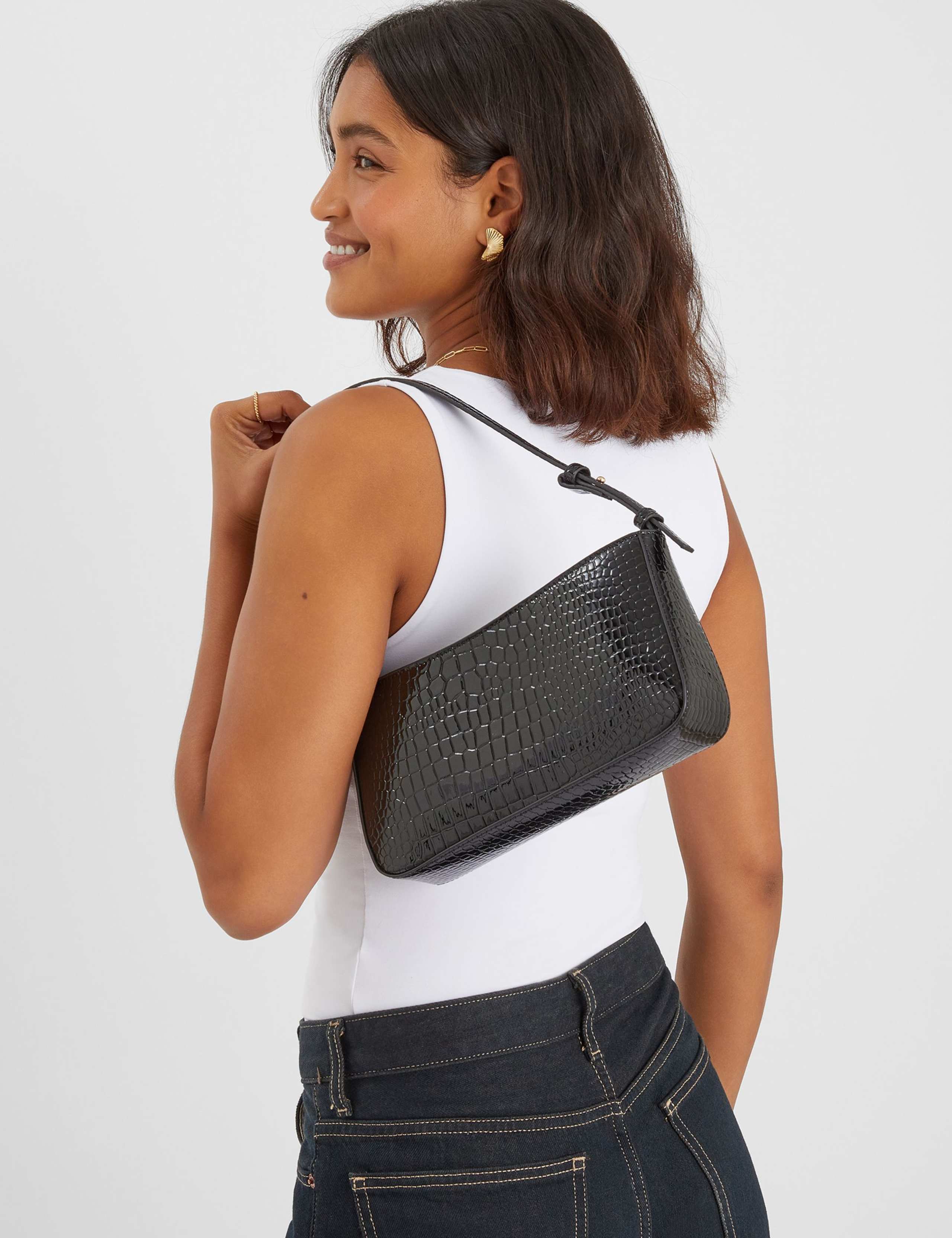 Croc Effect Shoulder Bag 5 of 5