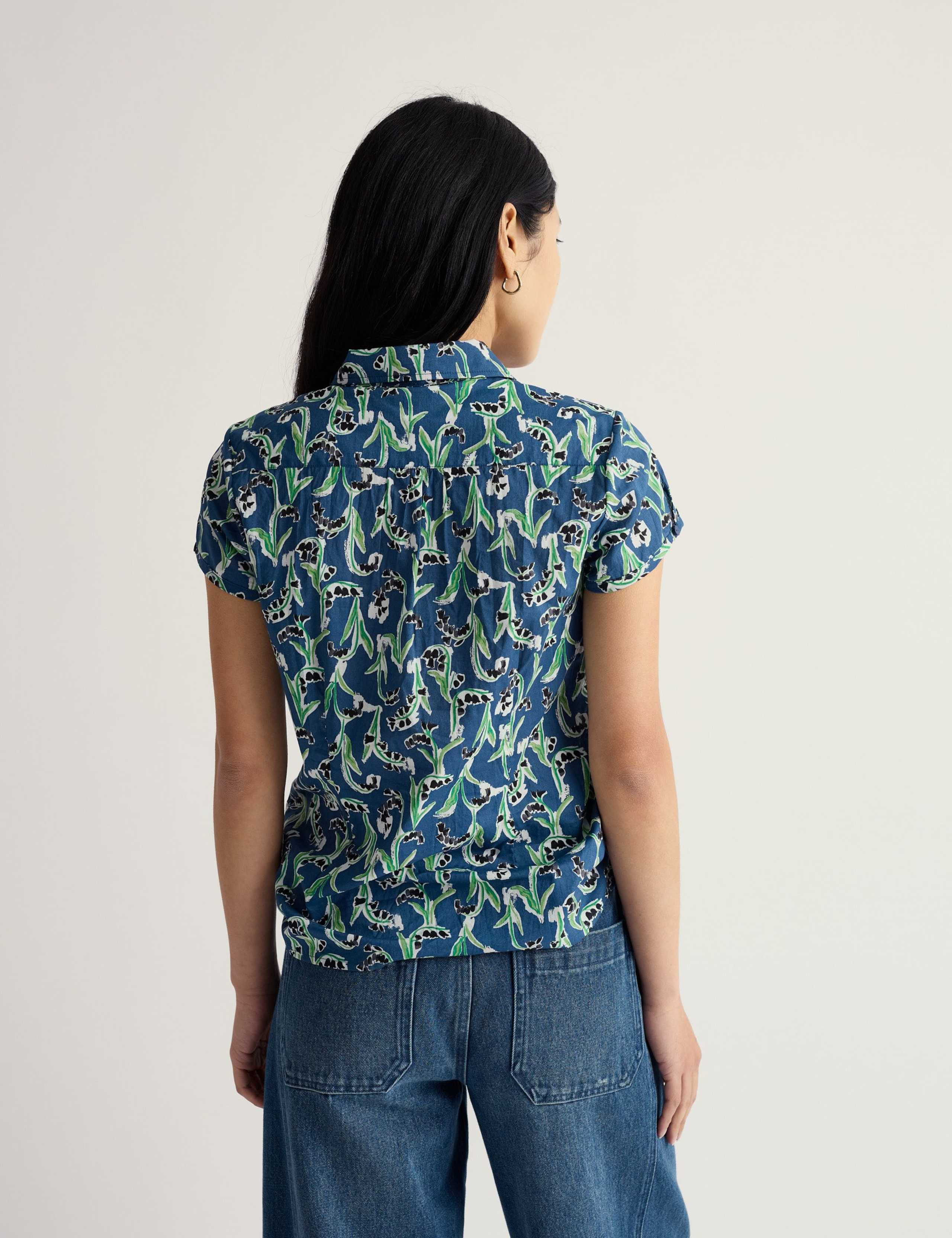 Pure Cotton Printed Peter Pan Collar Shirt 4 of 5