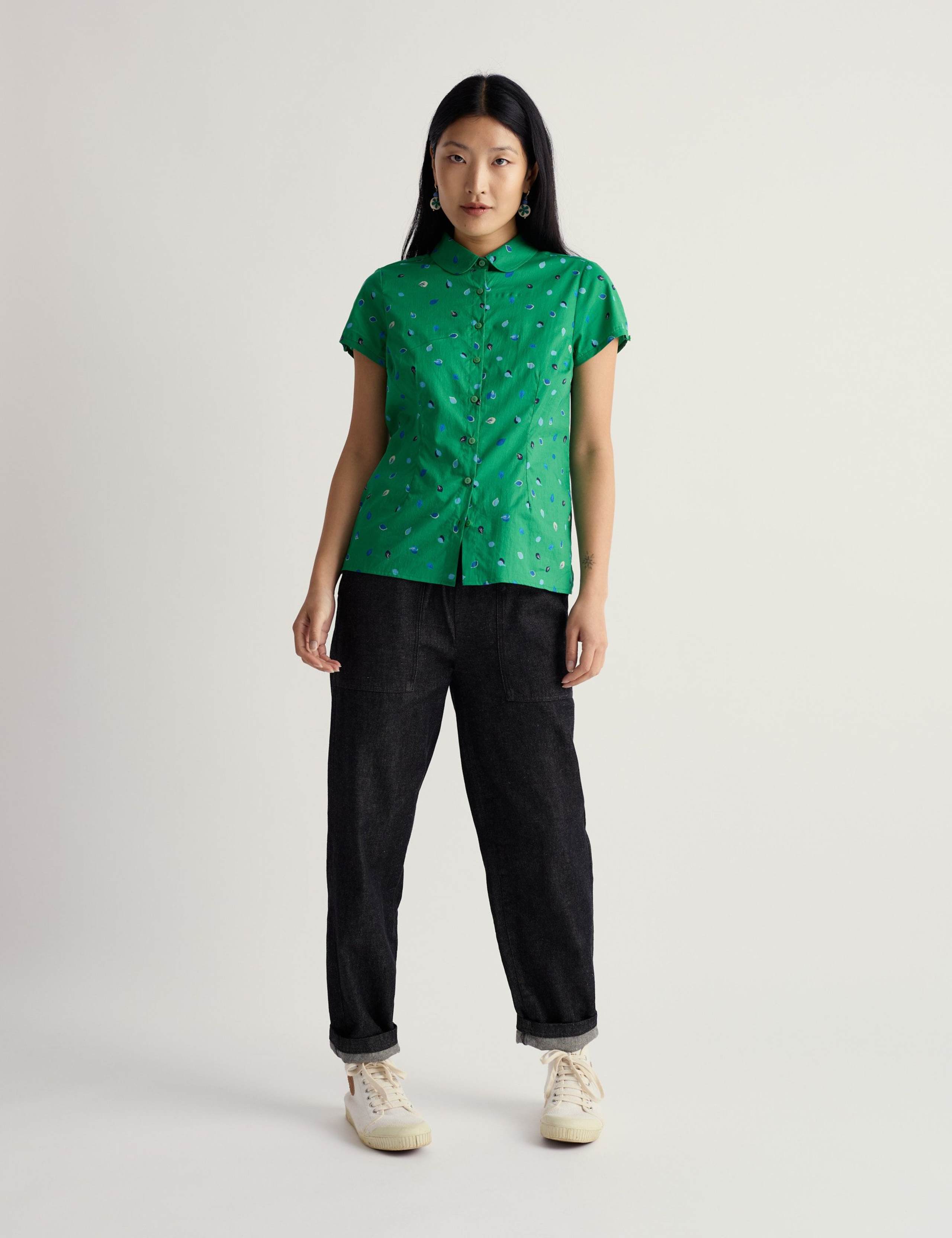 Pure Cotton Printed Peter Pan Collar Shirt 1 of 5