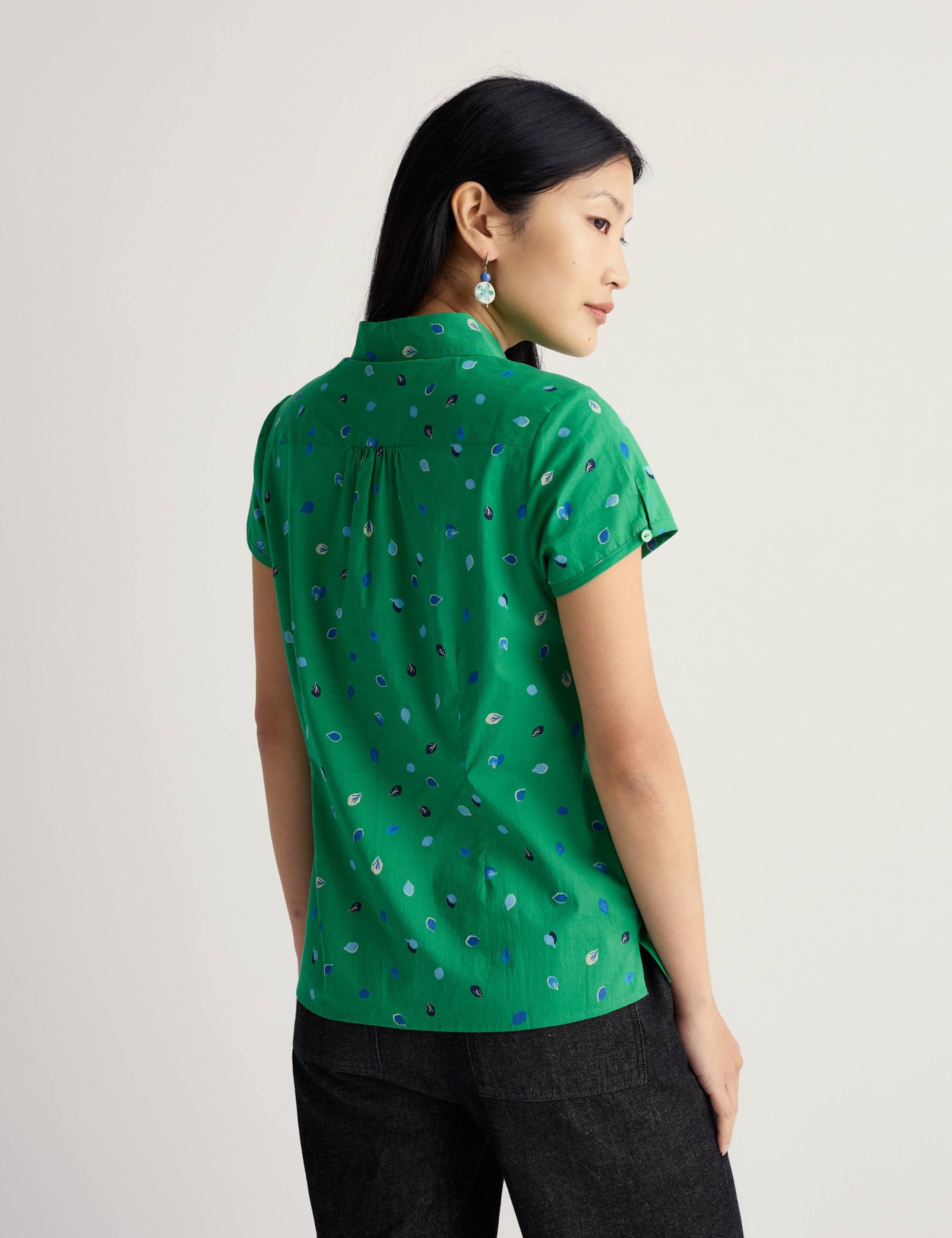 Pure Cotton Printed Peter Pan Collar Shirt 4 of 5