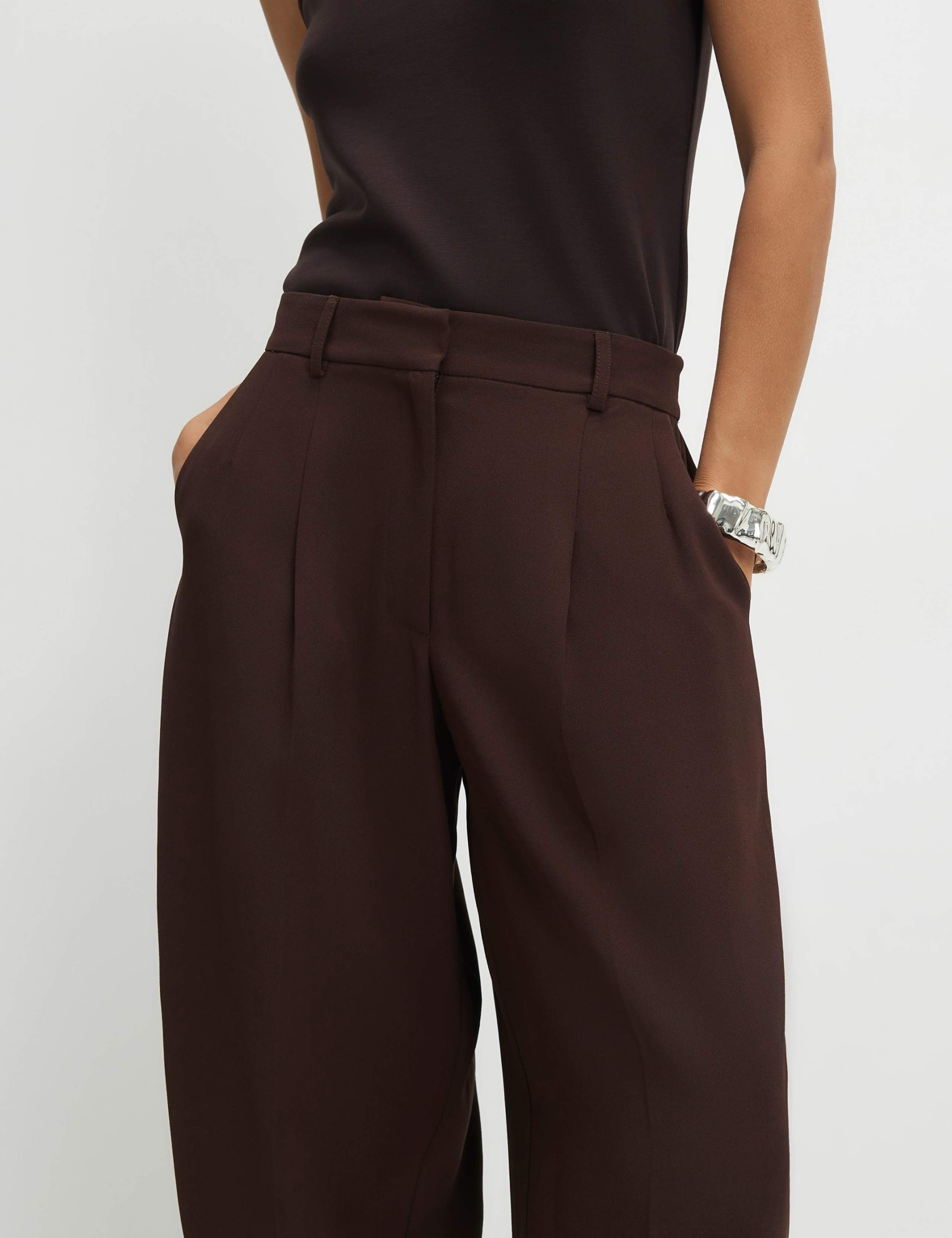 Pleated Barrel Leg Trousers 2 of 4