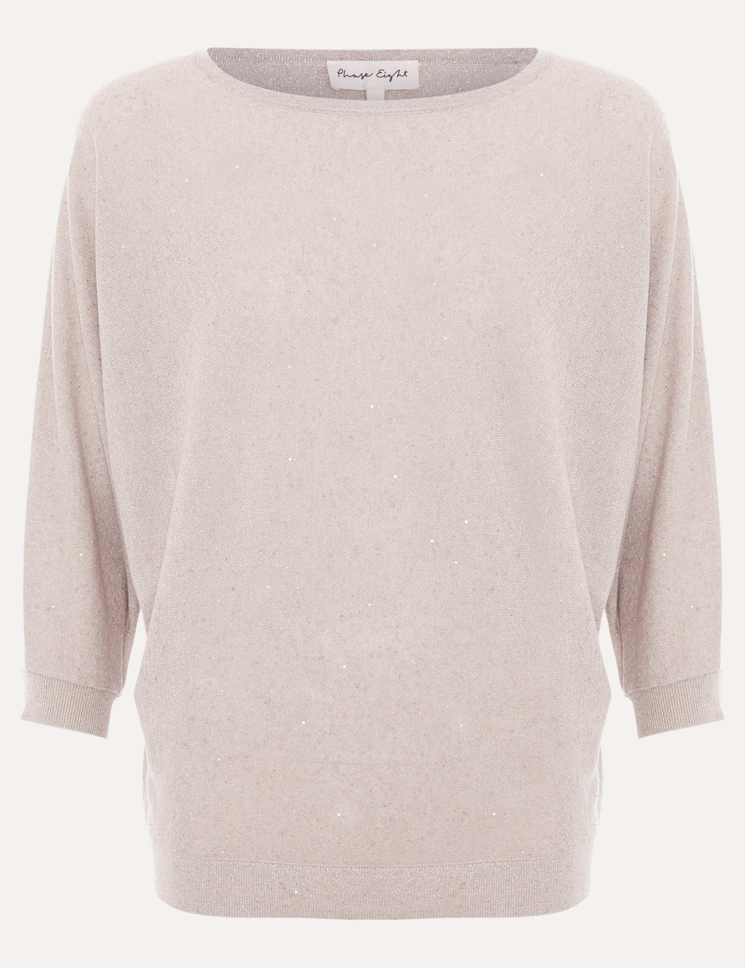Sequin Slash Neck Batwing Sleeve Jumper 2 of 8