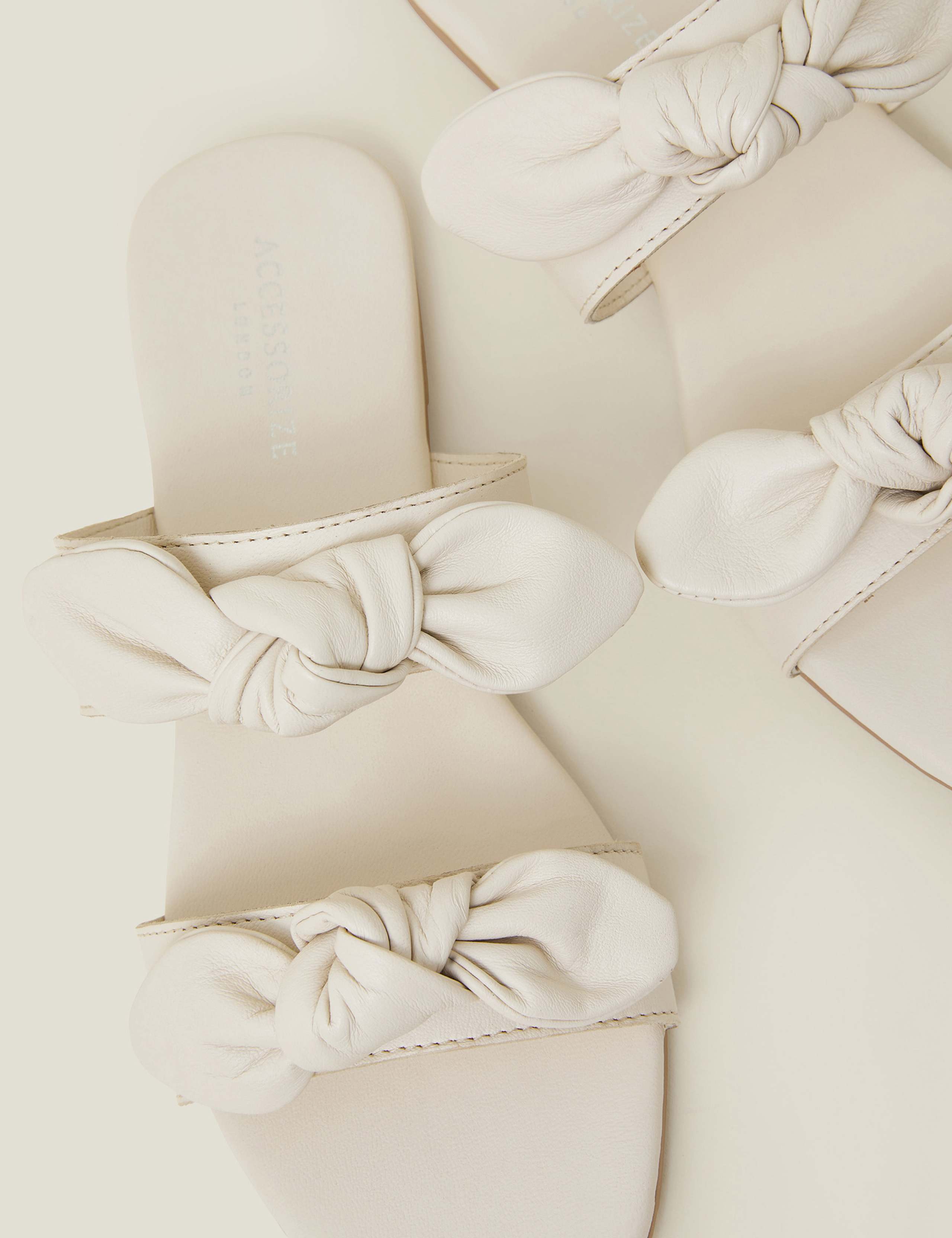 Leather Bow Flat Sliders 4 of 4