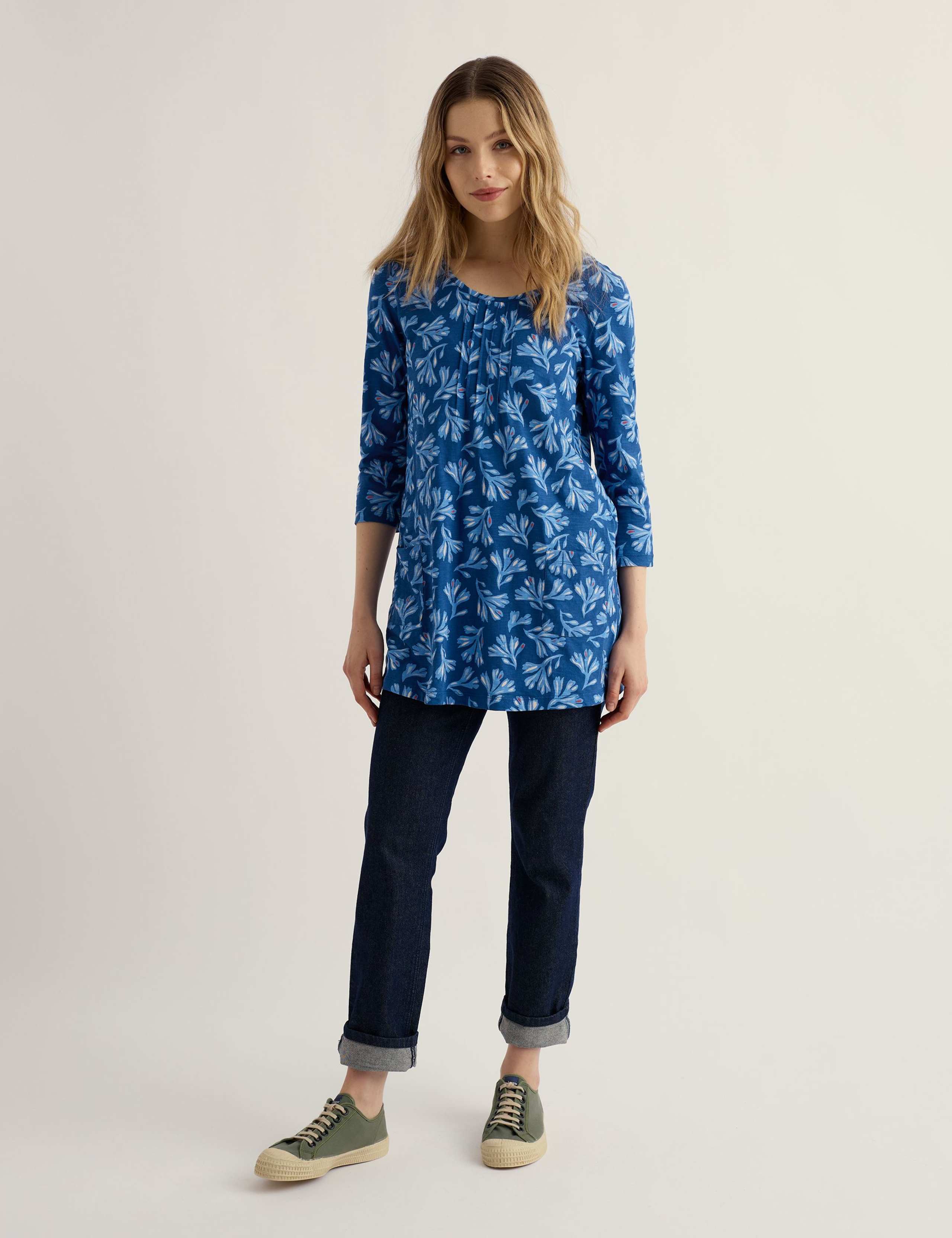 Pure Cotton Floral Tunic 1 of 5