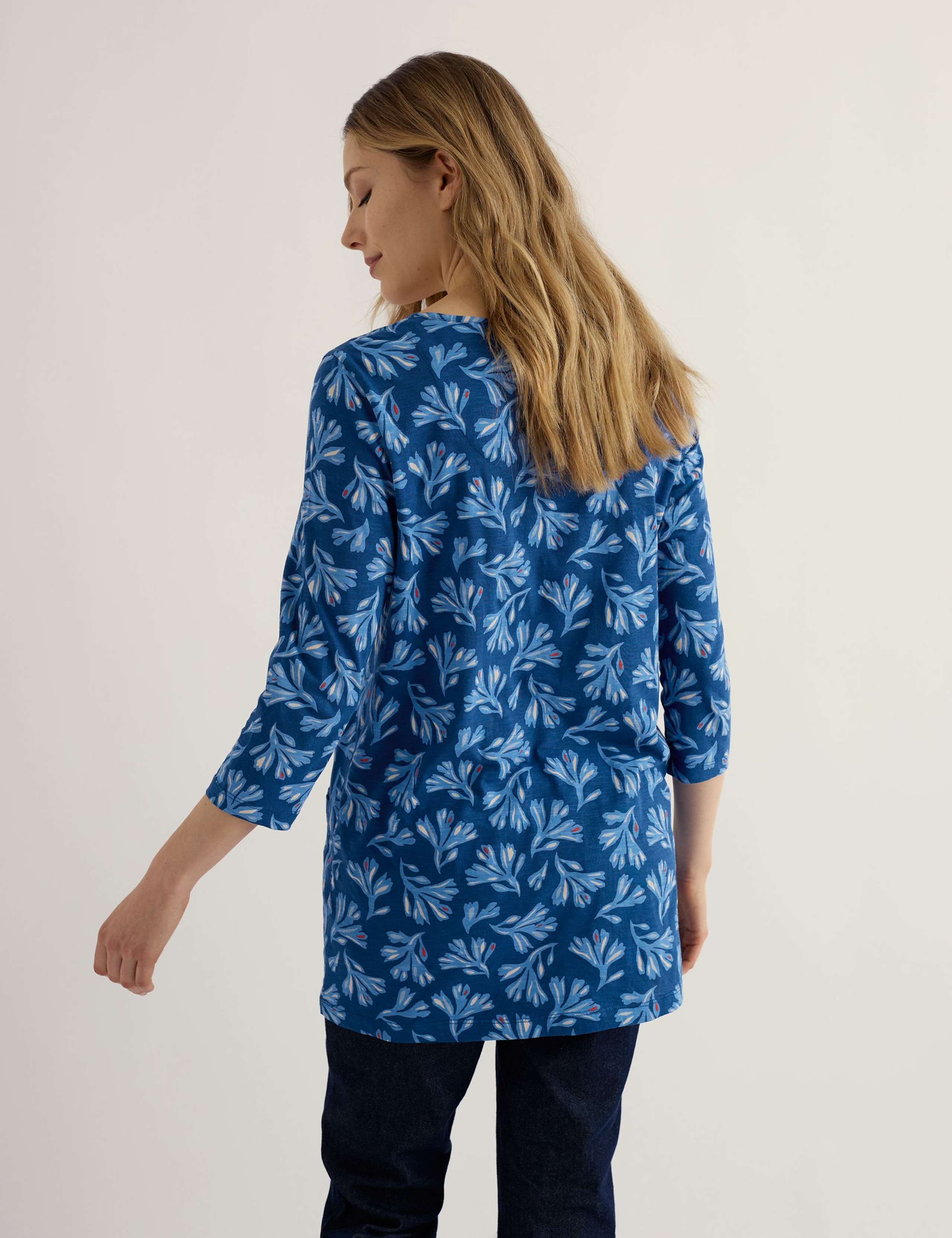 Pure Cotton Floral Tunic 4 of 5