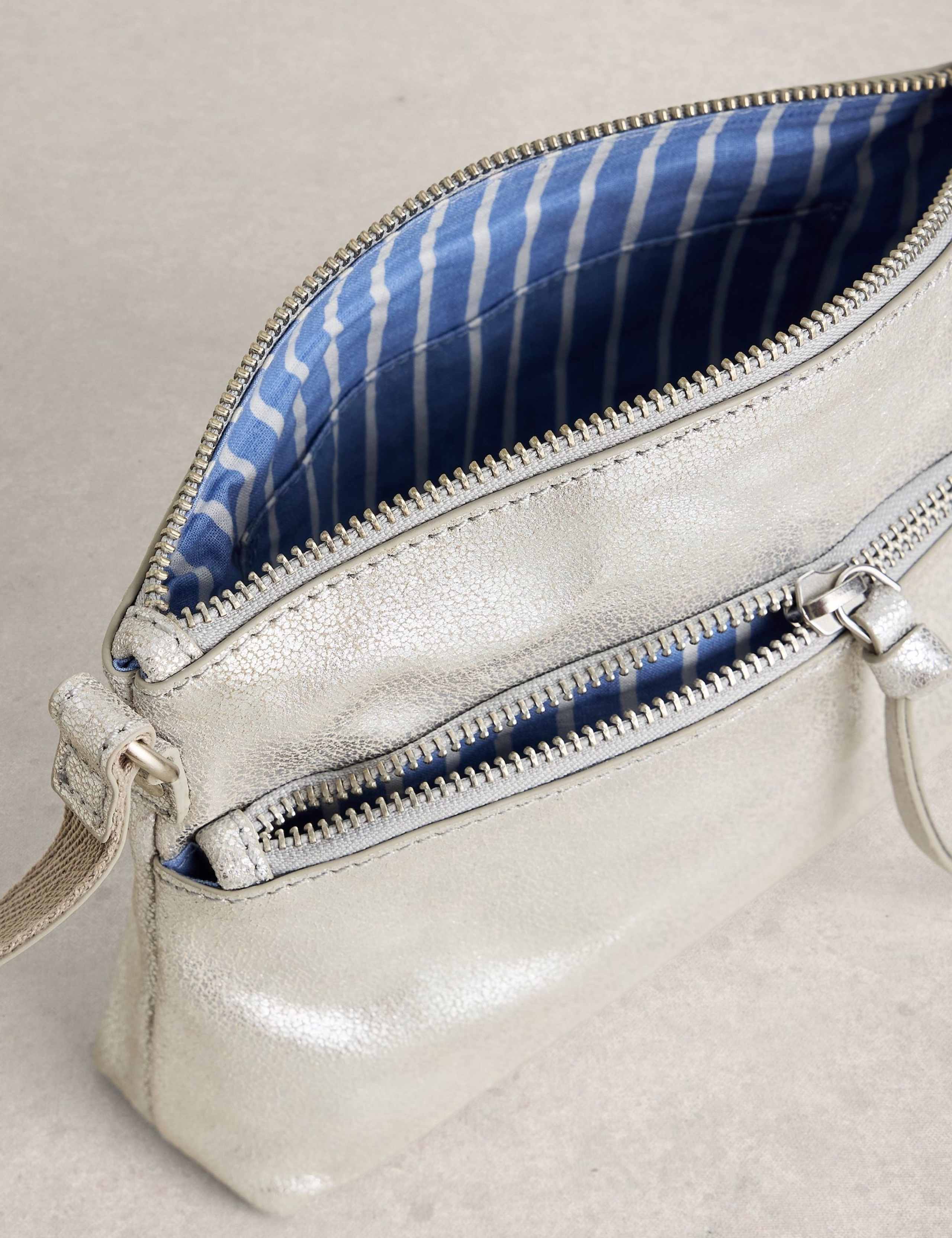 Leather Metallic Mini Cross Body Bag 2 of 4