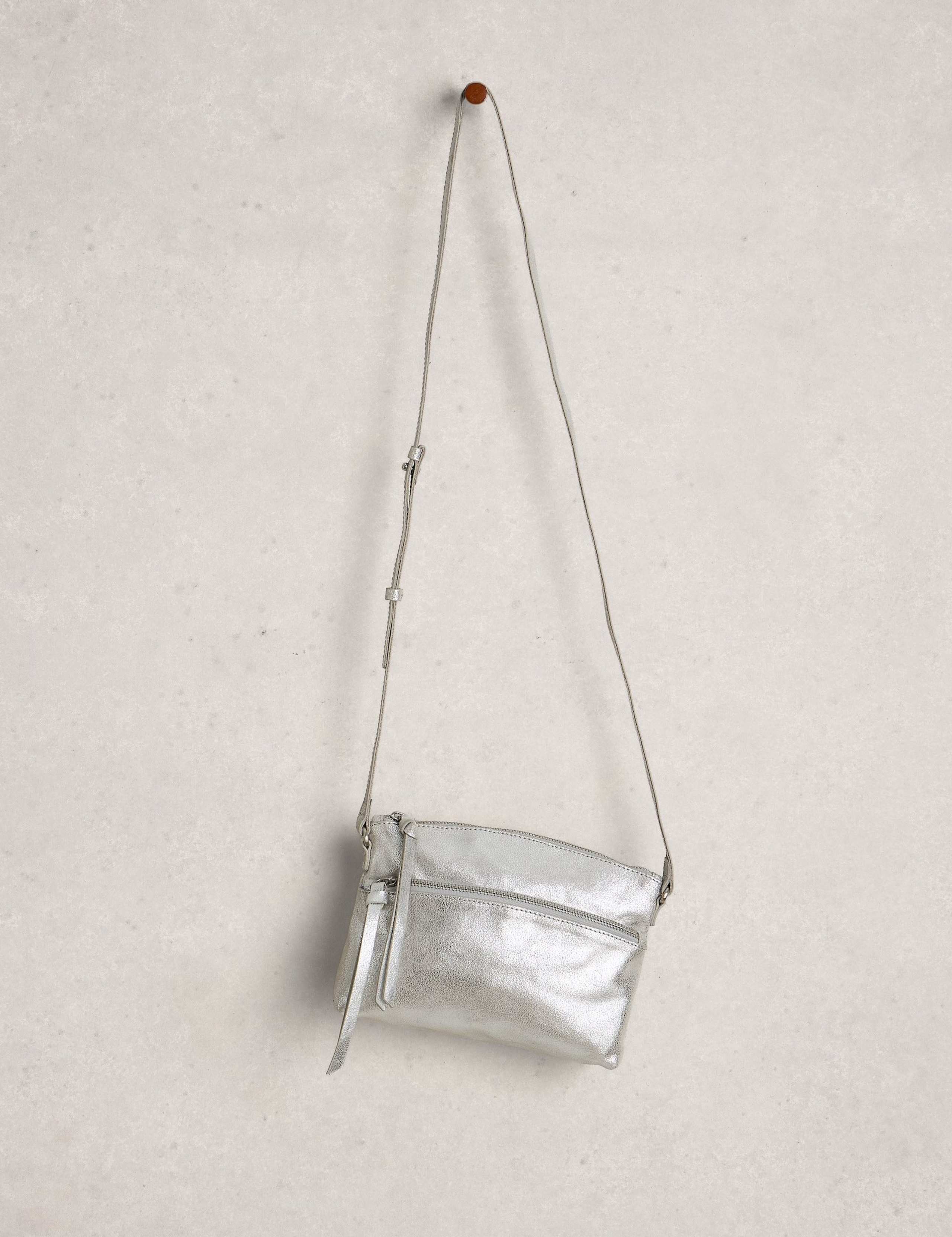 Leather Metallic Mini Cross Body Bag 3 of 4