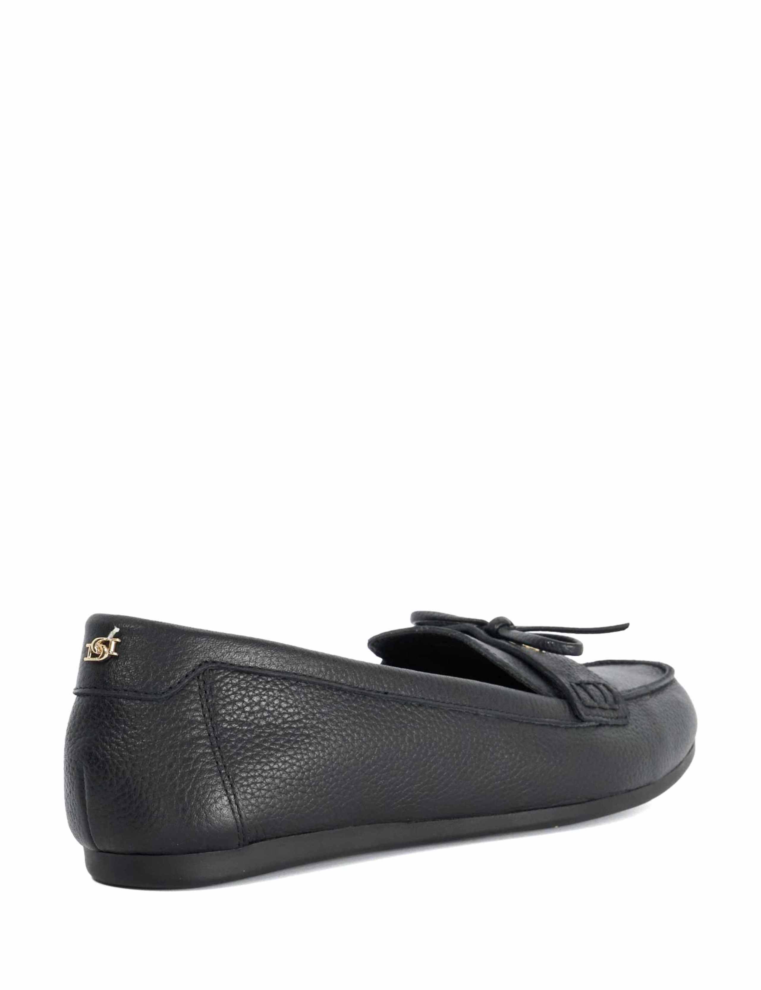 Leather Bow Flat Loafers 3 of 6