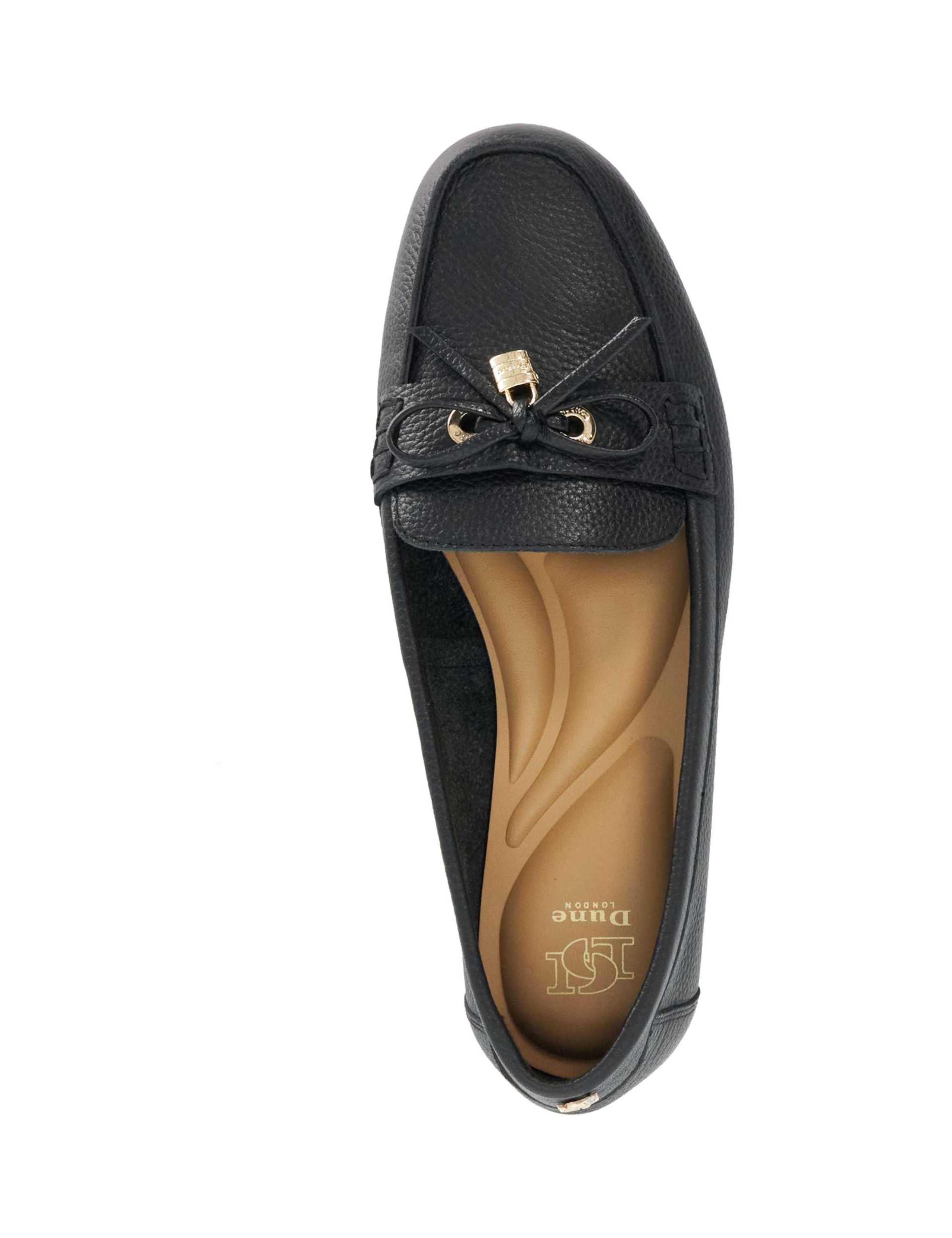 Leather Bow Flat Loafers 4 of 6