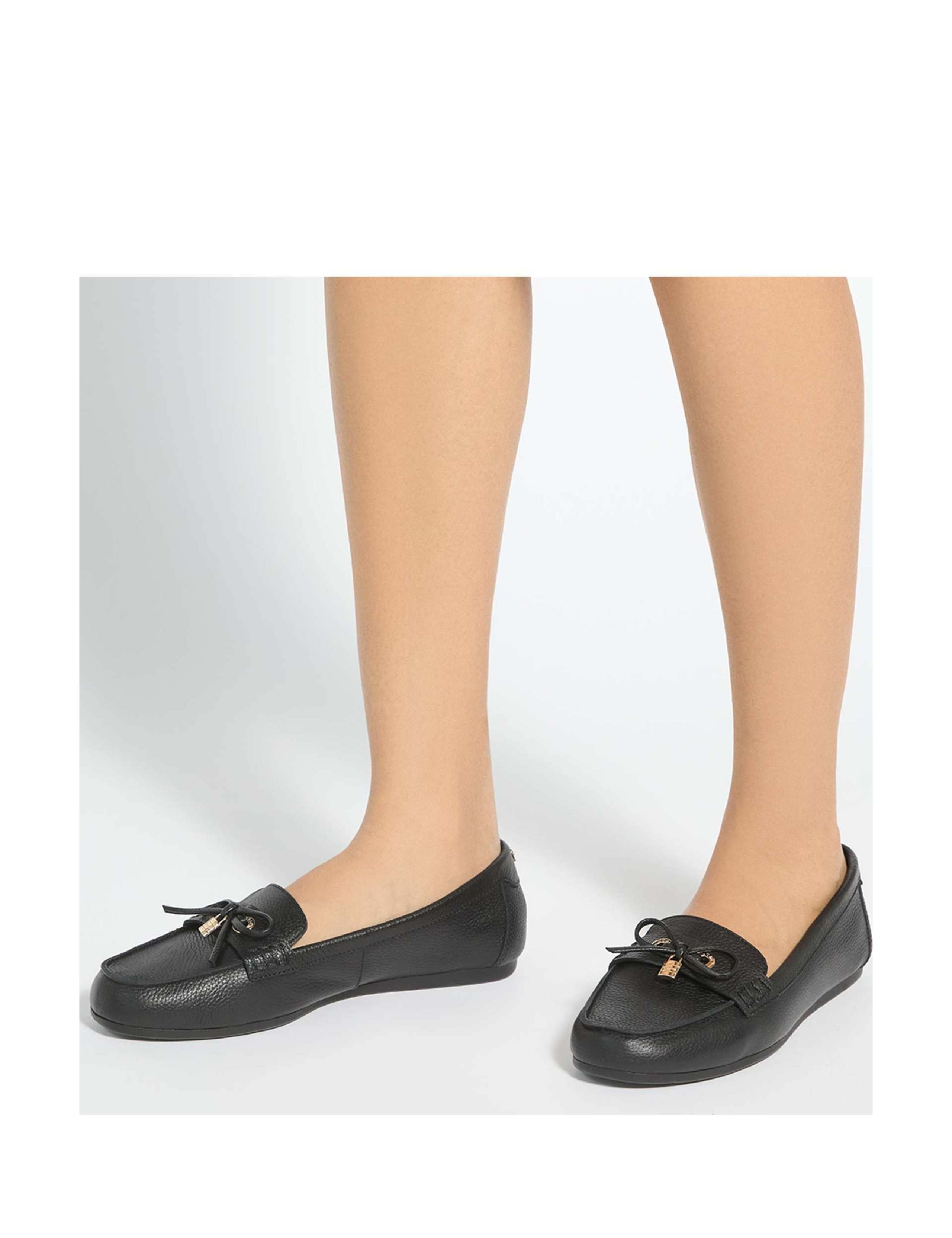 Leather Bow Flat Loafers 5 of 6
