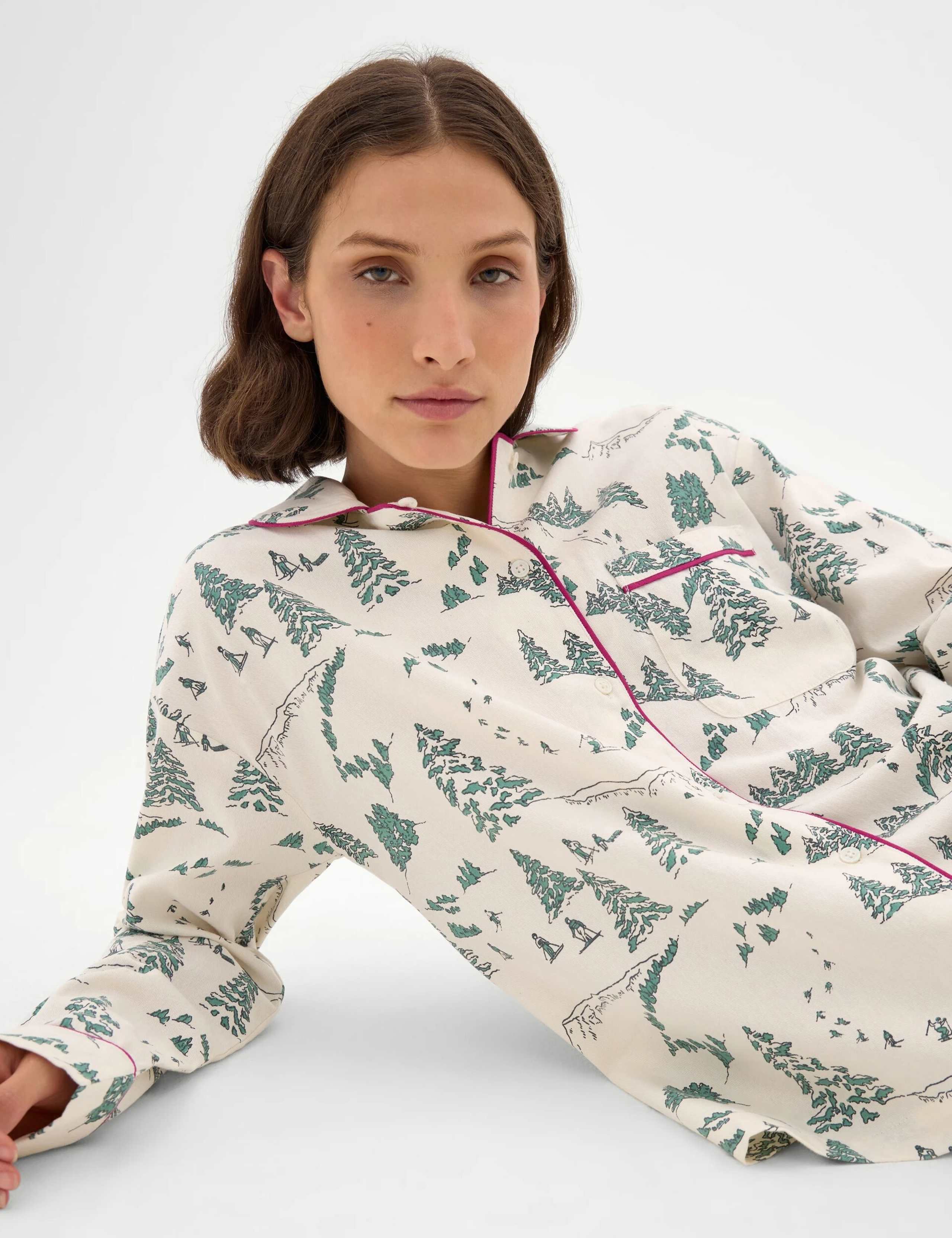 Brushed Cotton Printed Pyjama Set 4 of 4